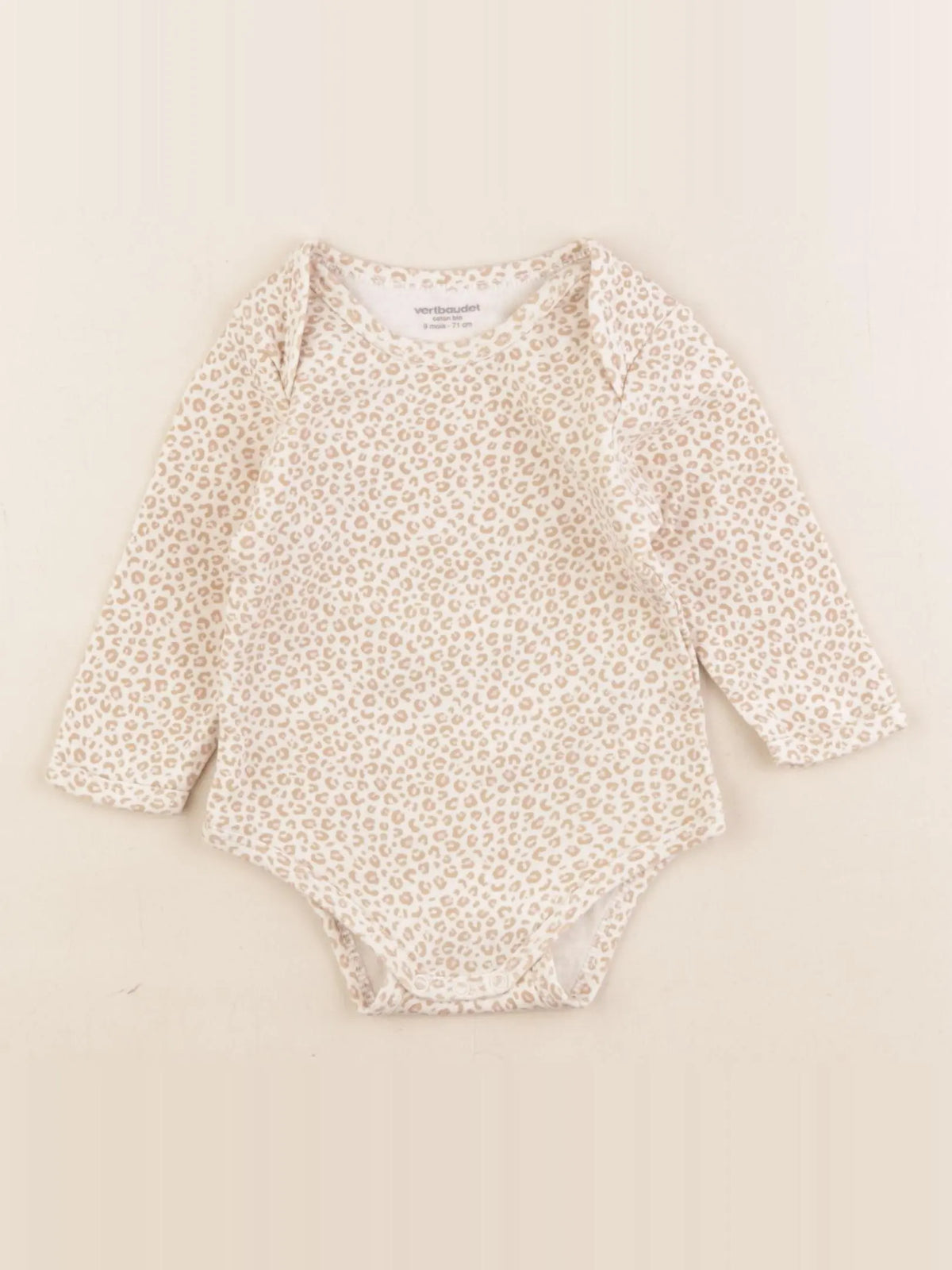 Vertbaudet - body beige, marron - 9 mois