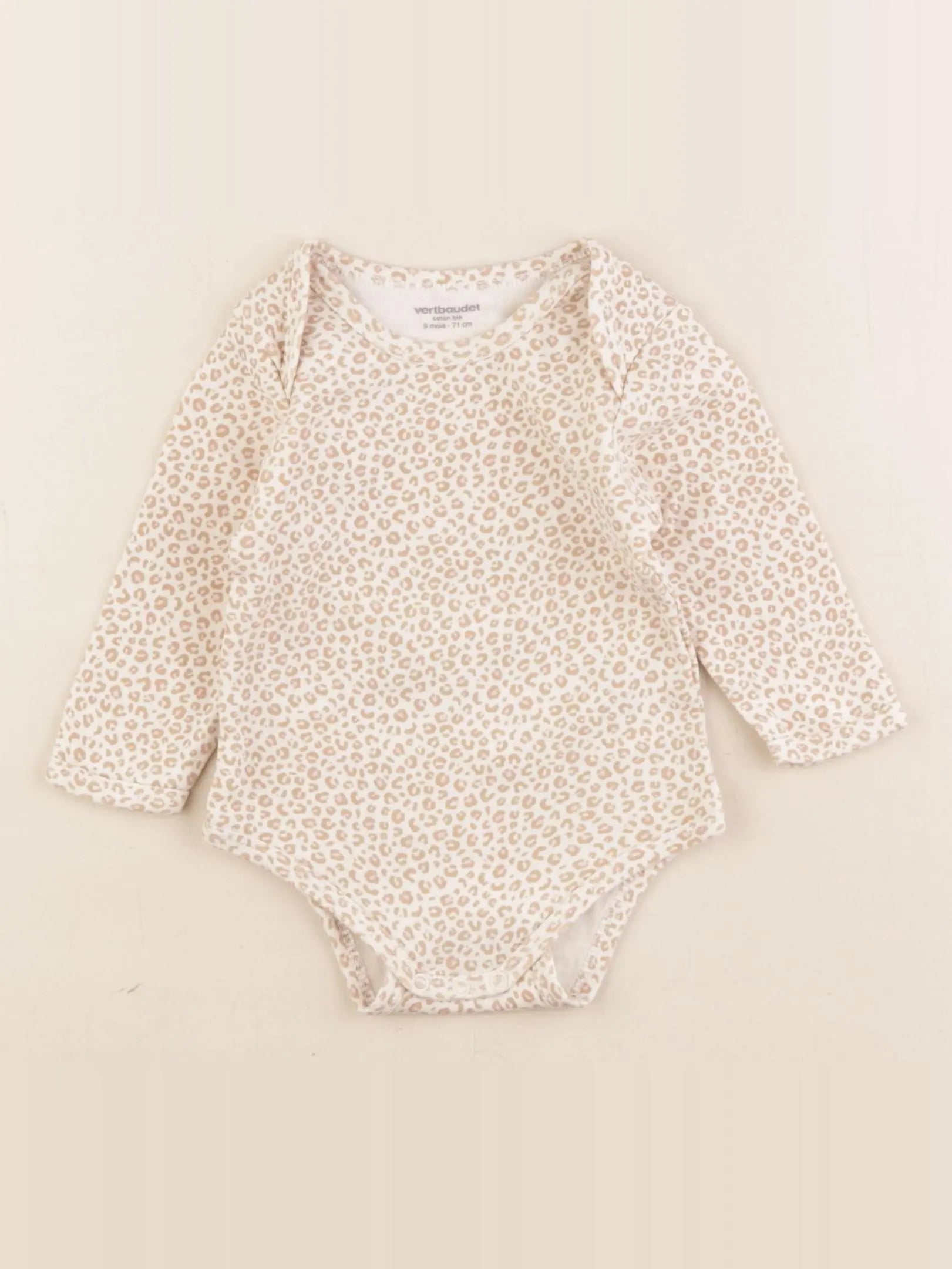 Vertbaudet - body beige, marron - 9 mois