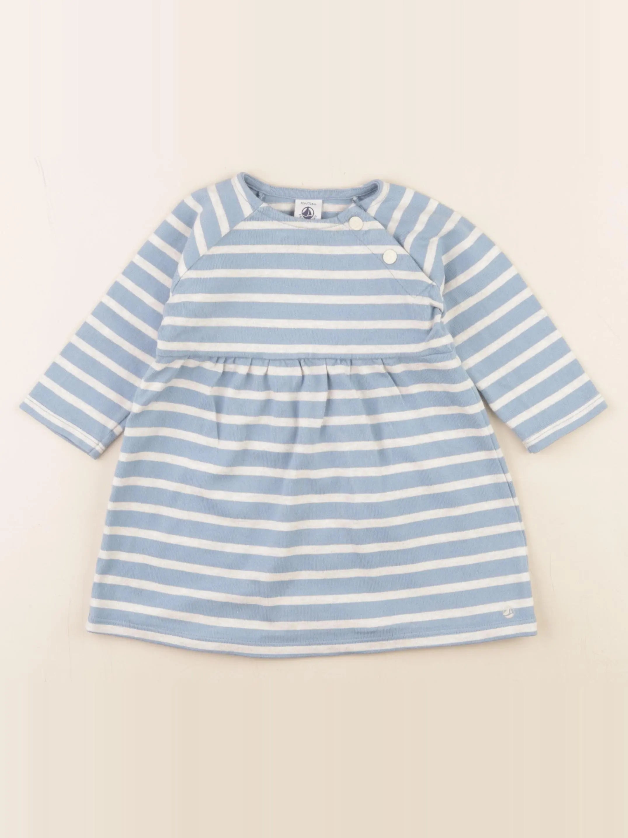 Petit Bateau - robe bleu - 12 mois