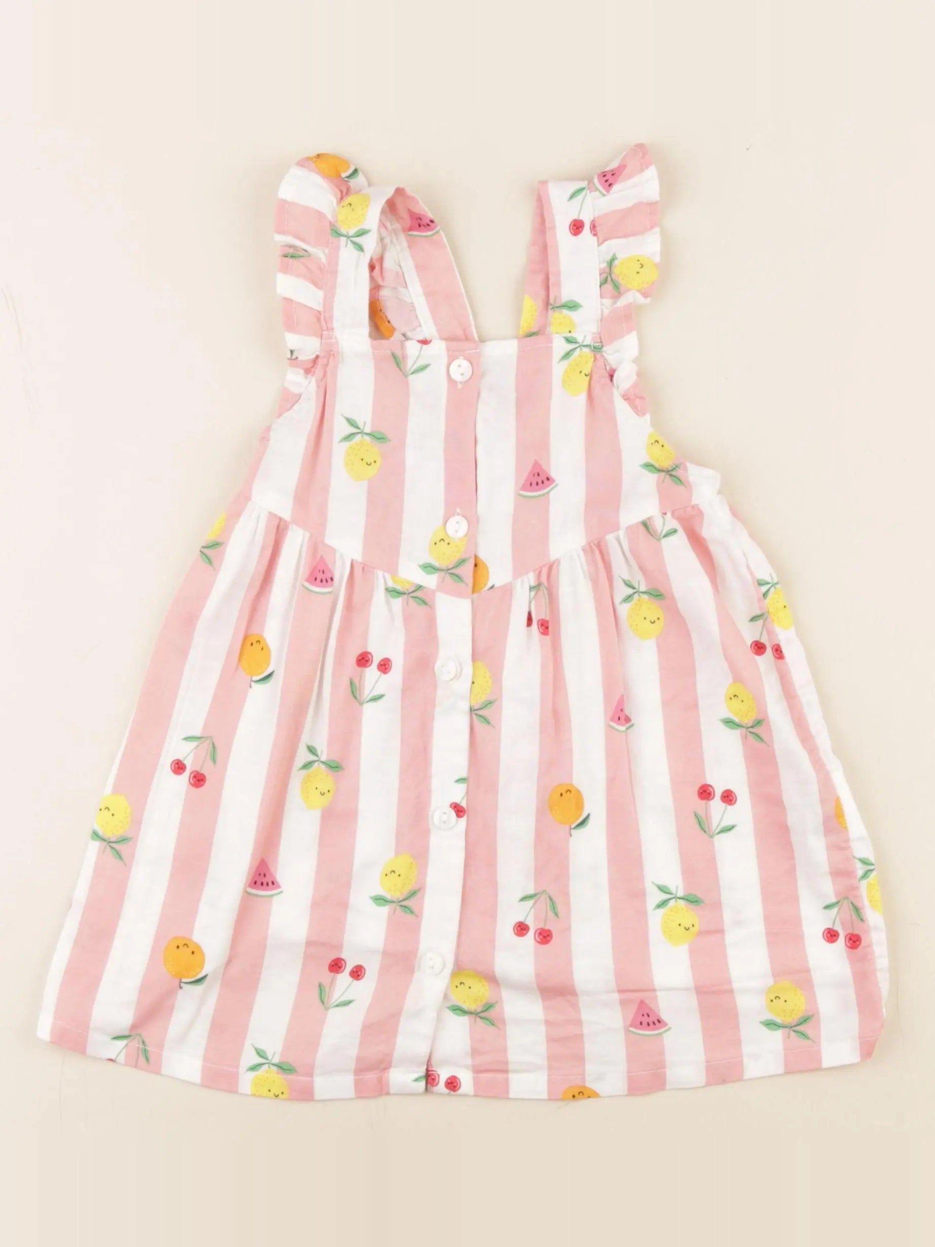 H&M - robe blanc, rose - 9/12 mois