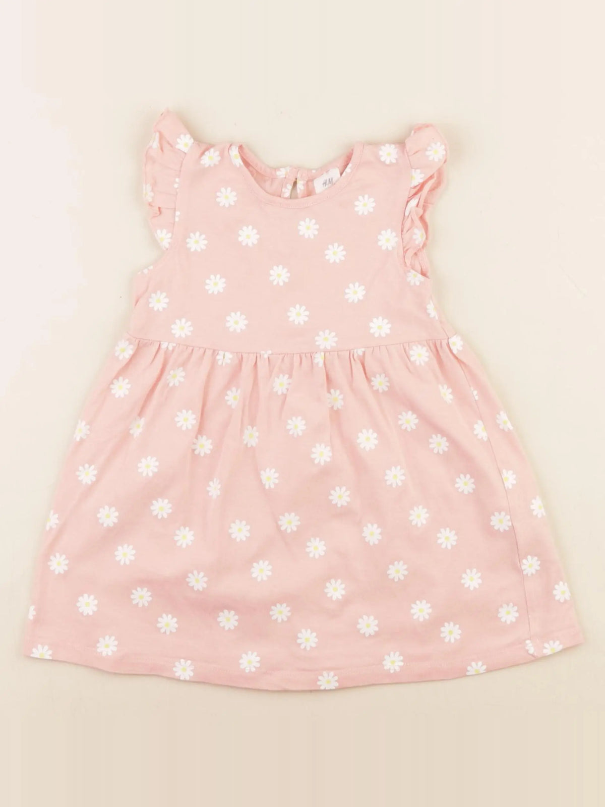 H&M - robe blanc, rose - 9/12 mois