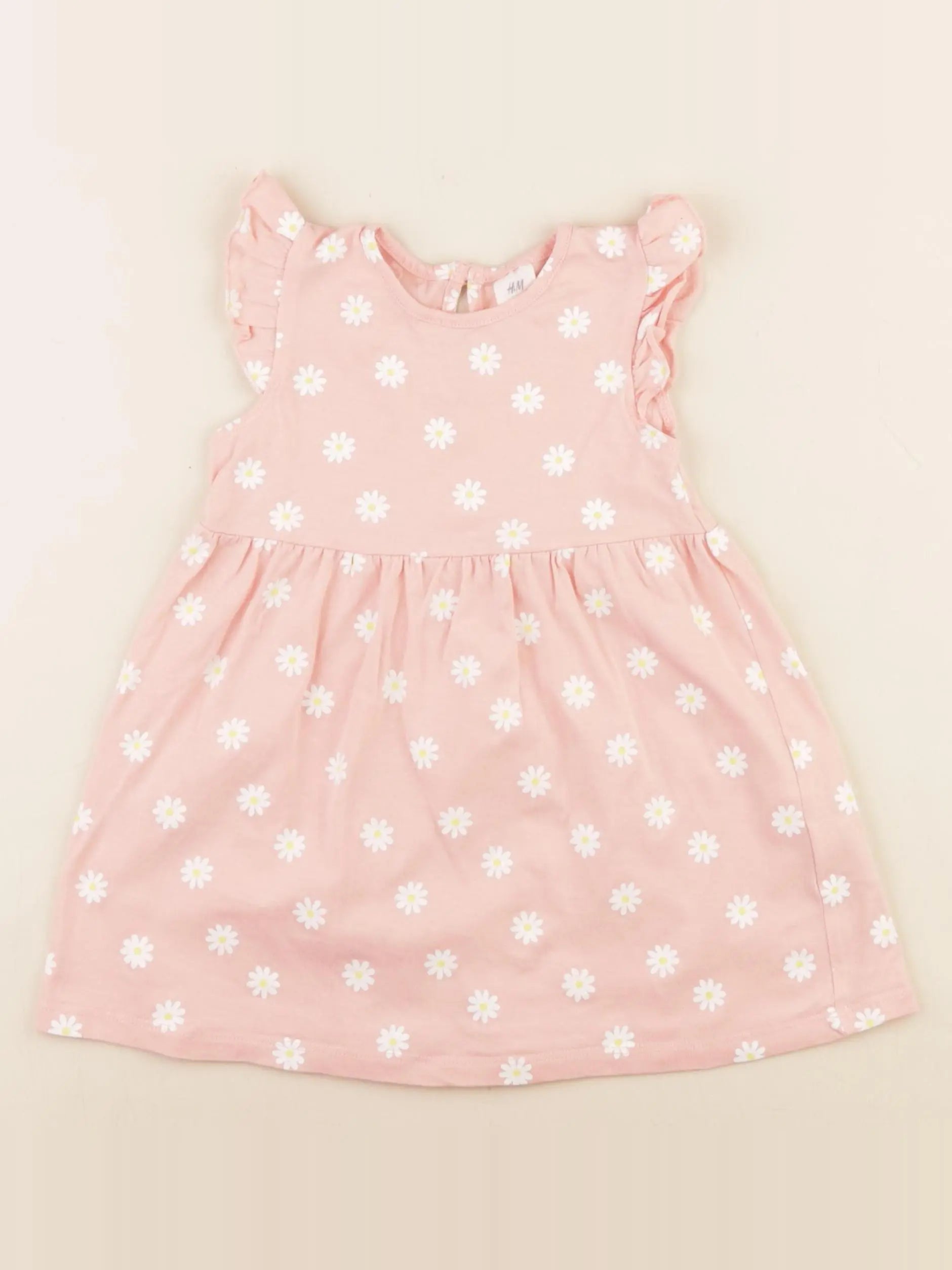 H&M - robe blanc, rose - 9/12 mois