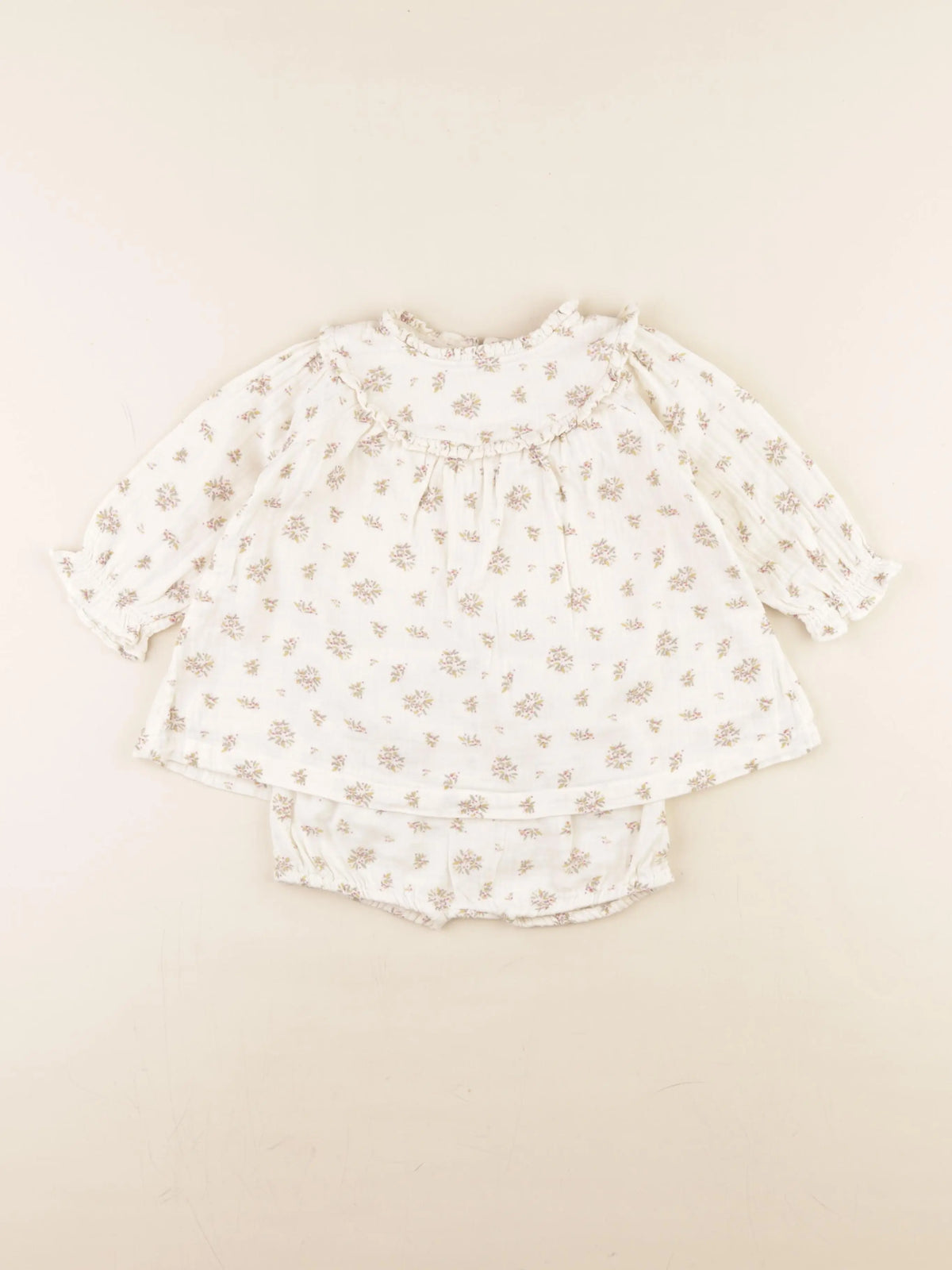 Vertbaudet - robe beige - 9 mois