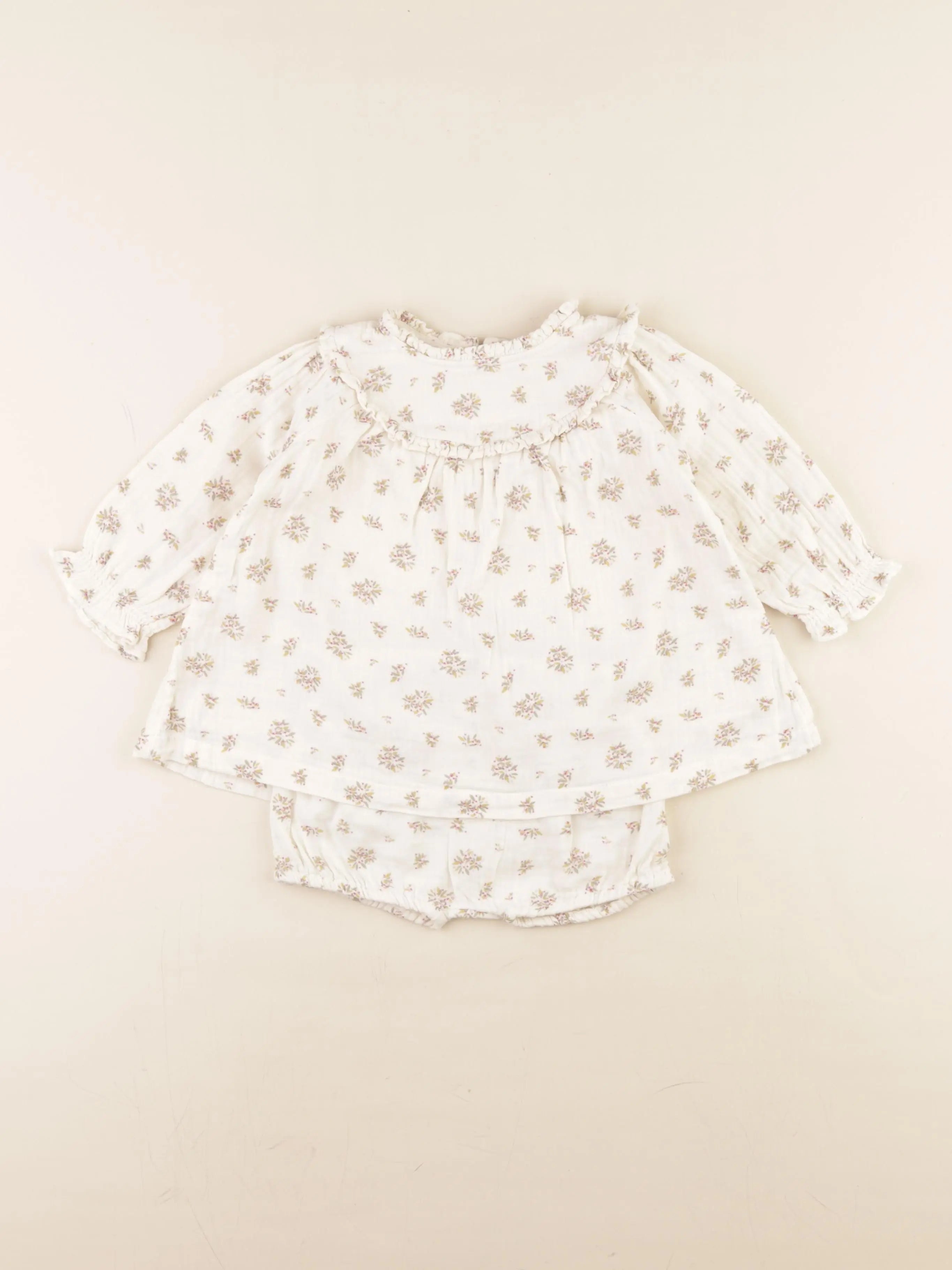 Vertbaudet - robe beige - 9 mois