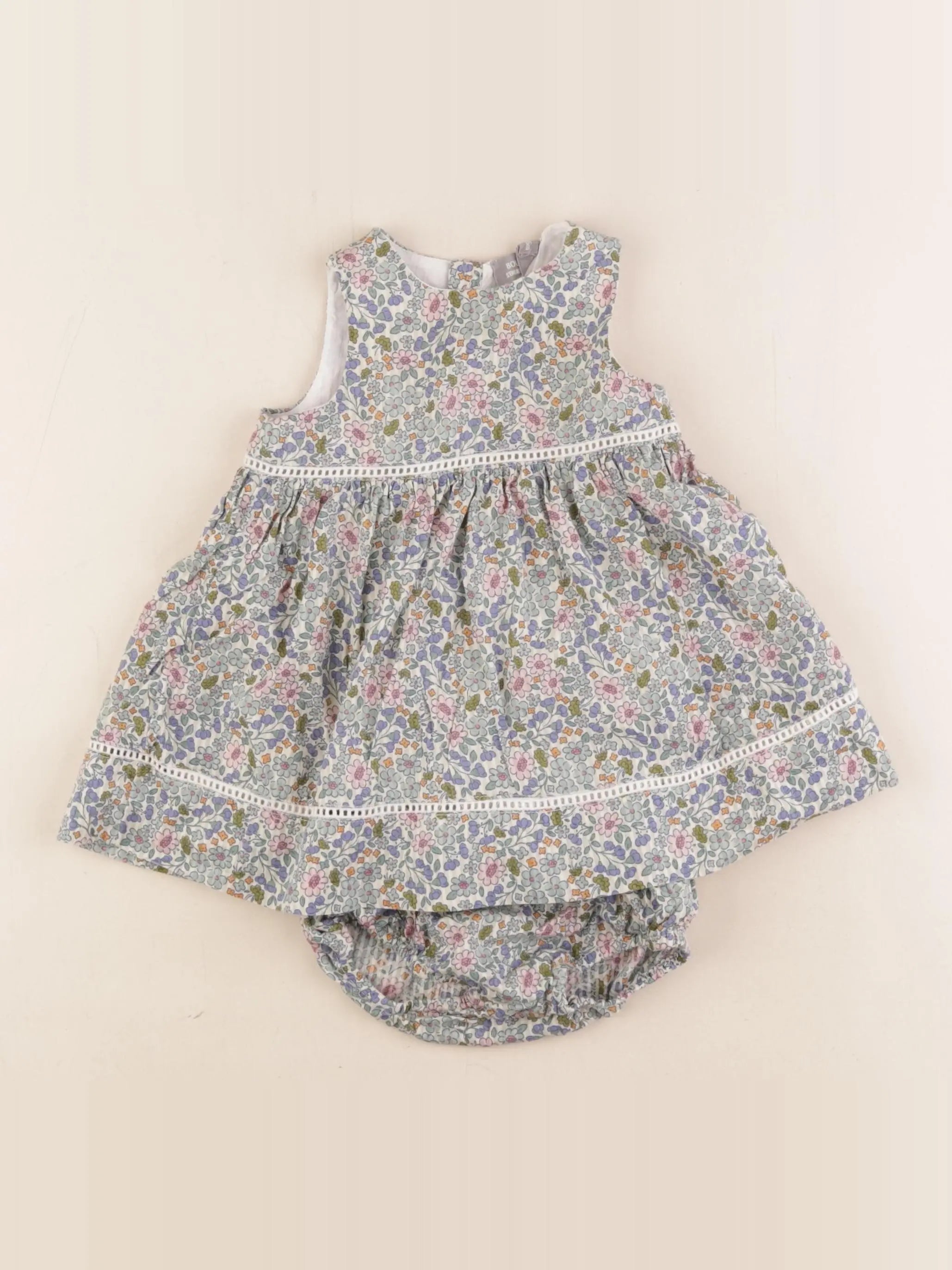 Boutchou - robe vert, bleu - 6 mois