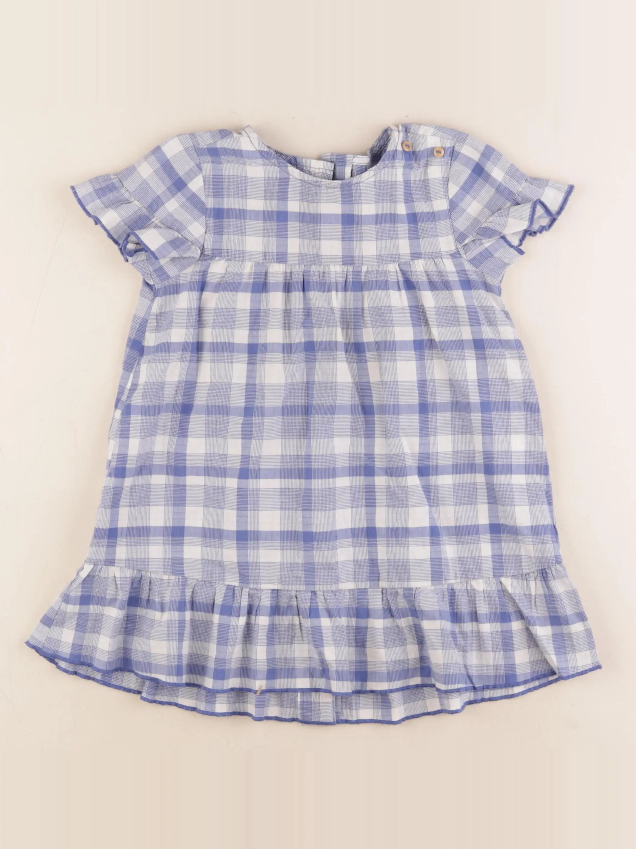 Zara - robe blanc, bleu - 2/3 ans