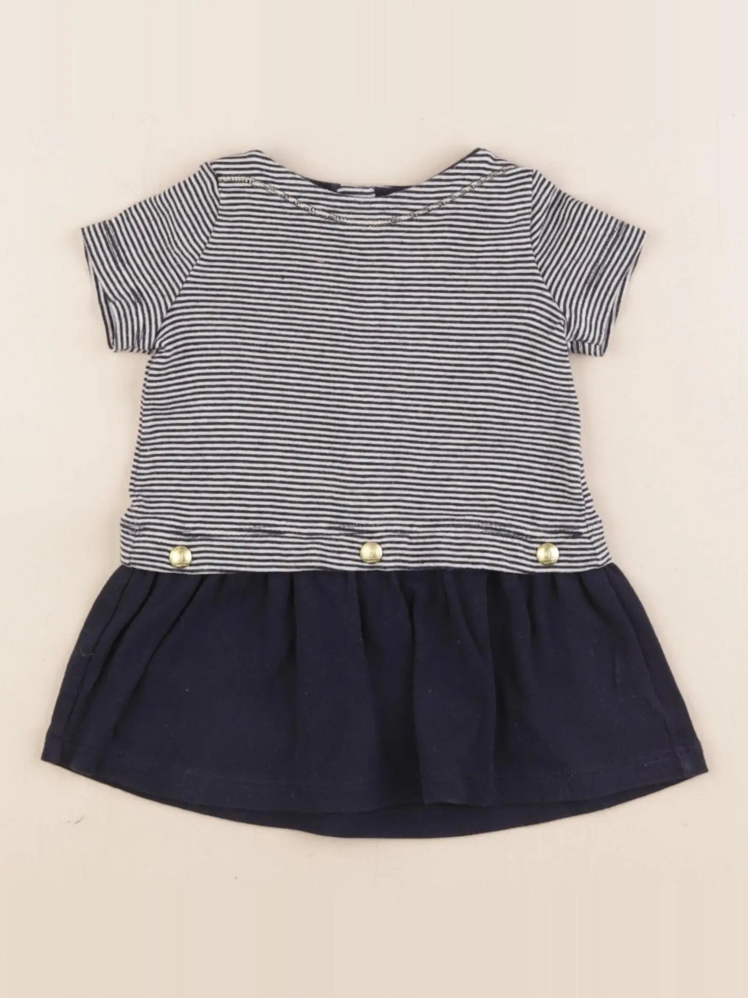 Petit Bateau - robe bleu - 2 mois