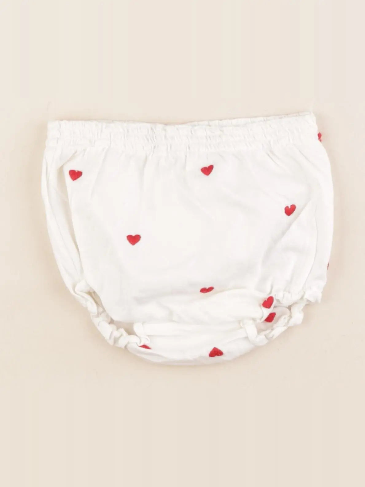 Bonton - bloomer blanc, rouge - 6 mois