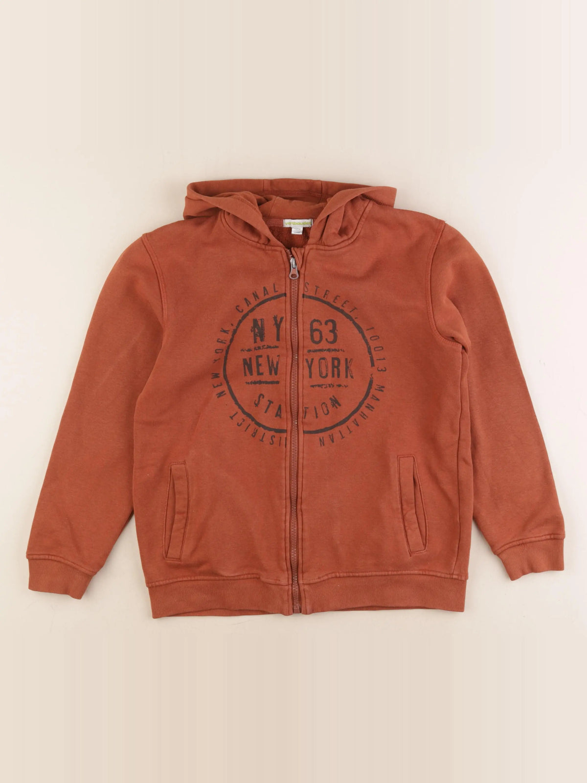 Vertbaudet - sweat marron - 12 ans