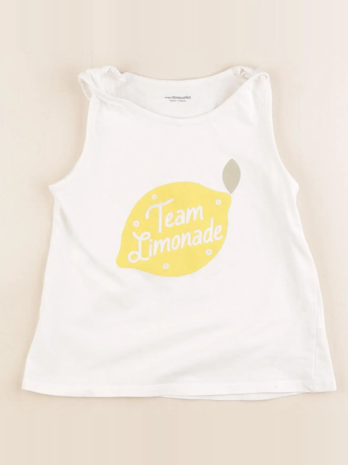 Vertbaudet - débardeur blanc, jaune - 5 ans
