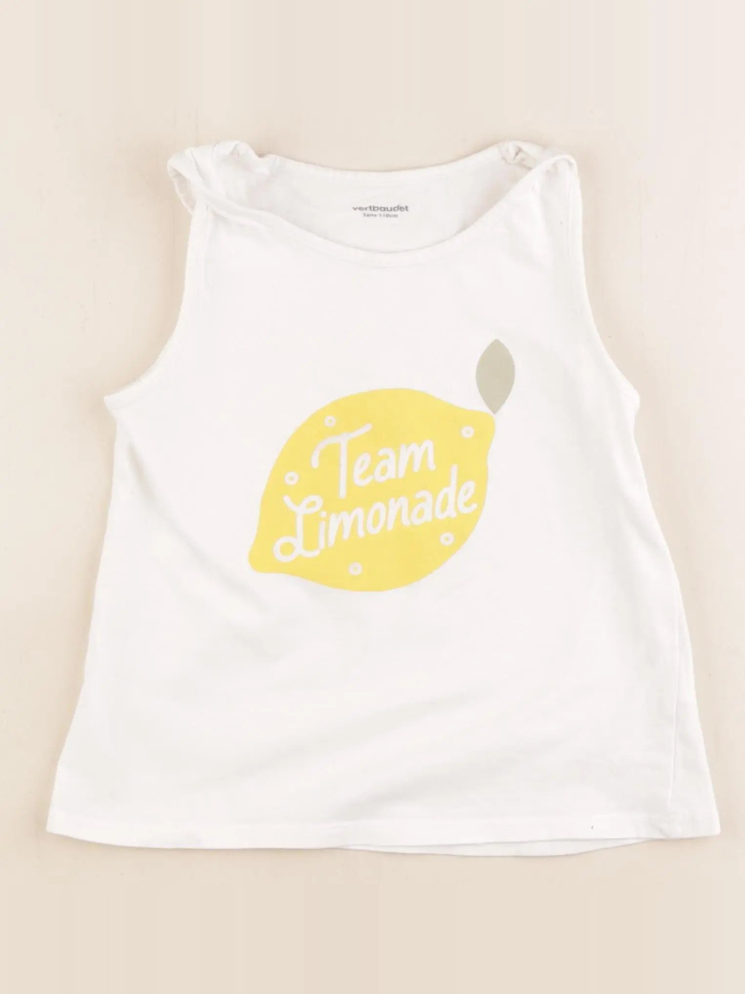 Vertbaudet - débardeur blanc, jaune - 5 ans