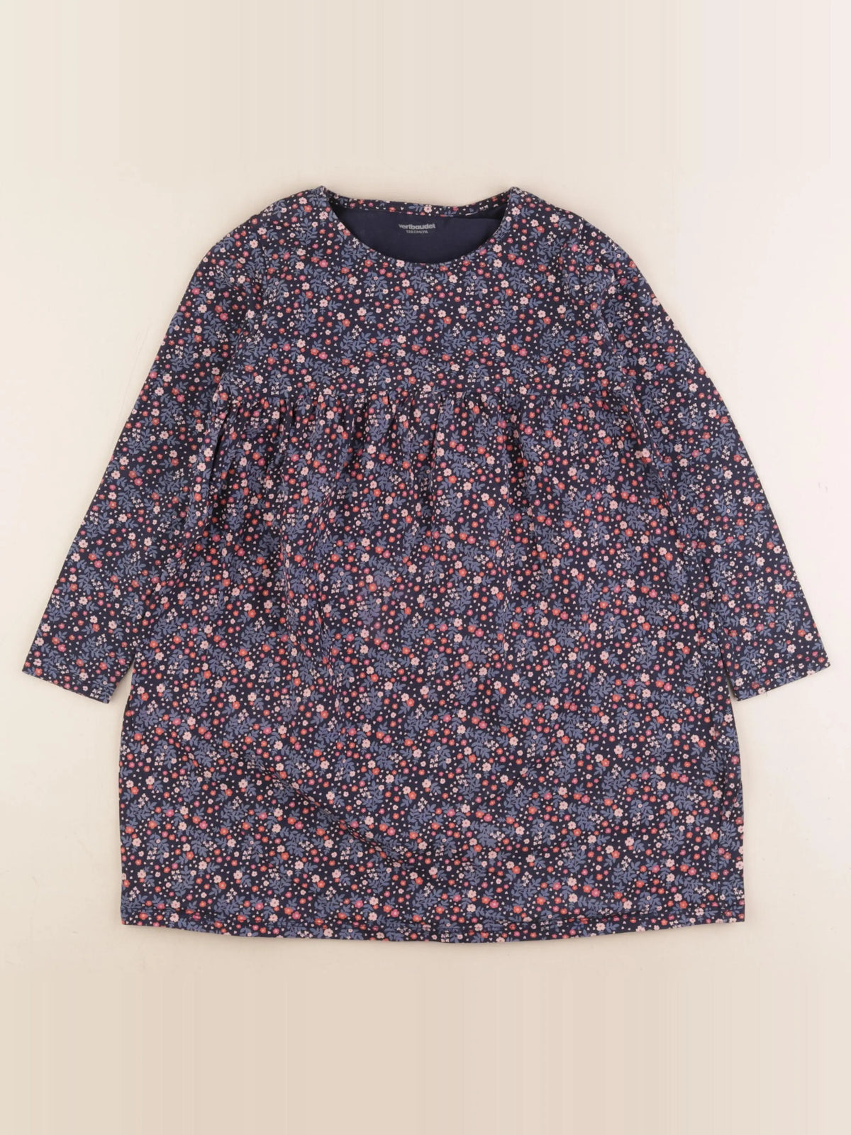 Vertbaudet - robe bleu, rose - 7 ans