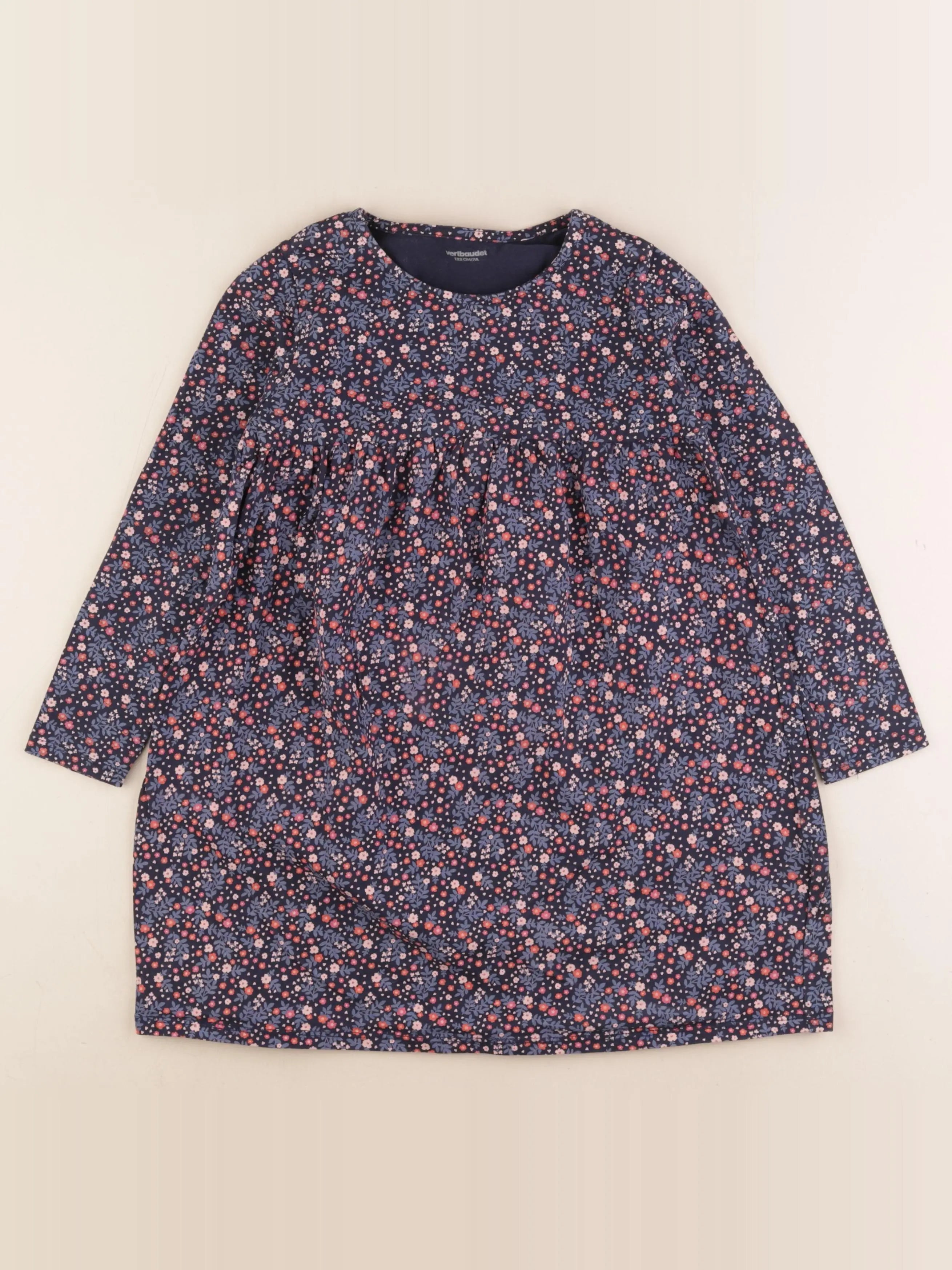 Vertbaudet - robe bleu, rose - 7 ans