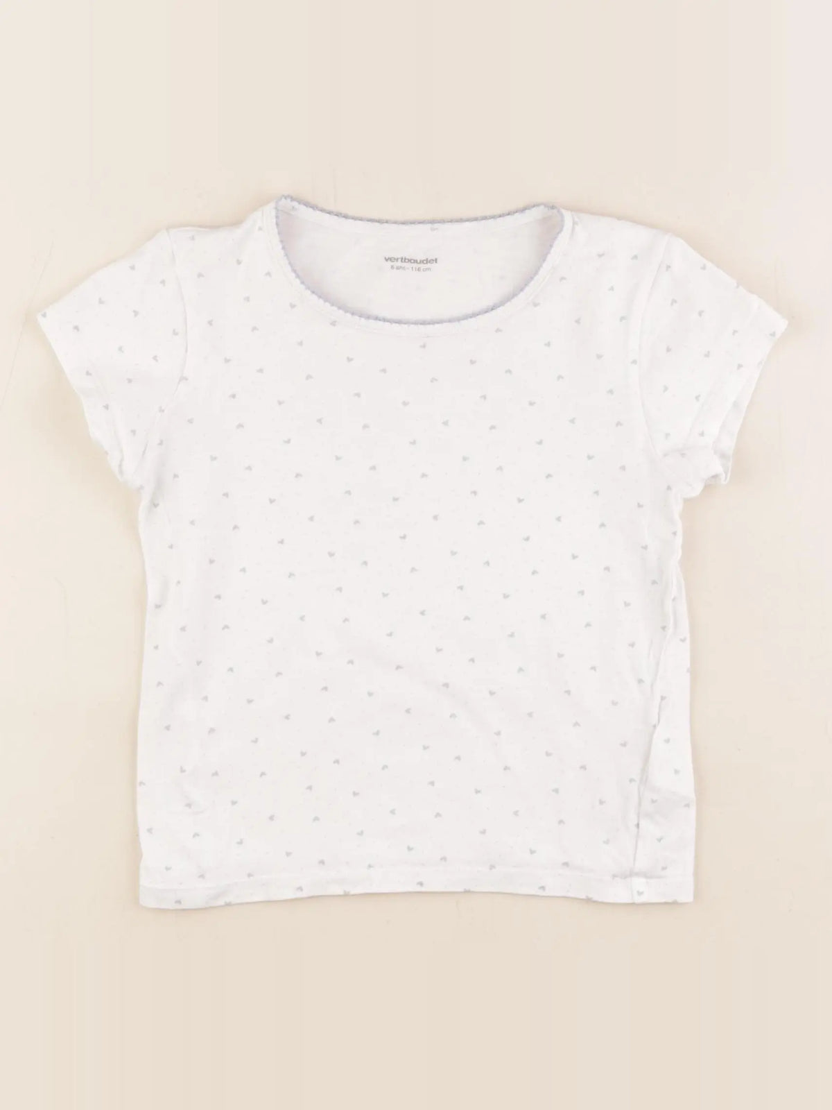 Vertbaudet - maillot de corps blanc, bleu - 6 ans