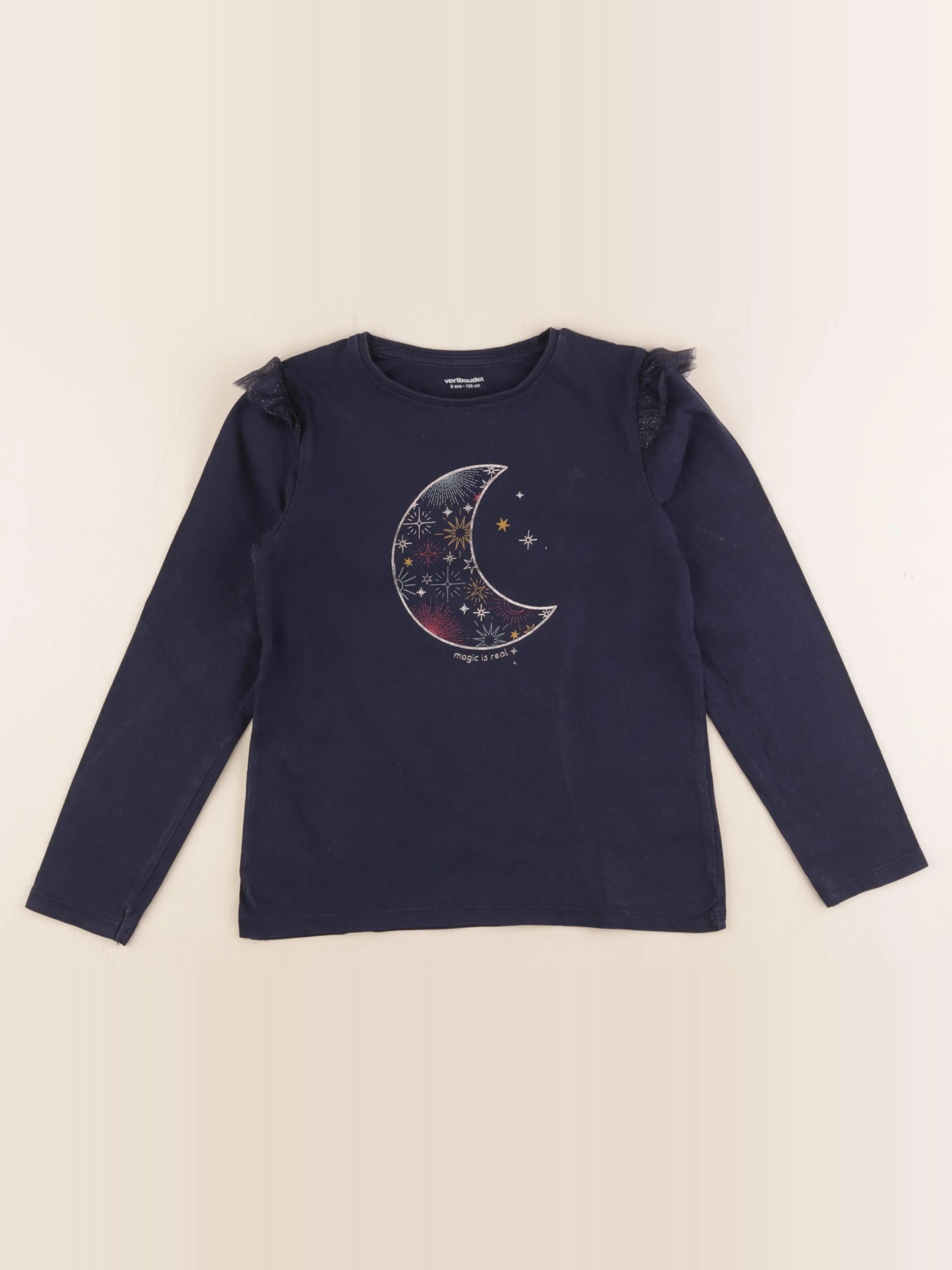 Vertbaudet - tee-shirt bleu - 8 ans