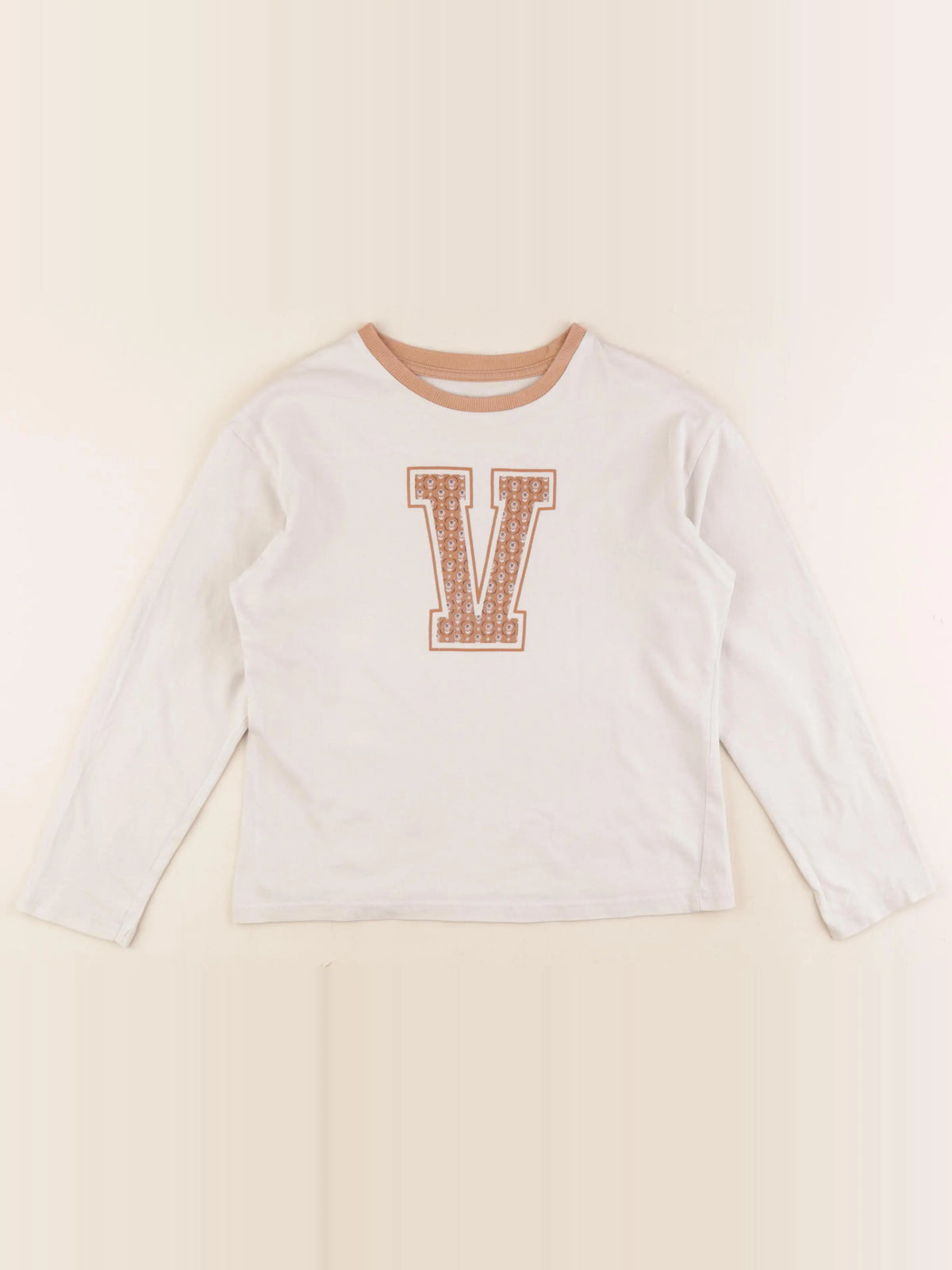 Vertbaudet - tee-shirt beige - 8 ans