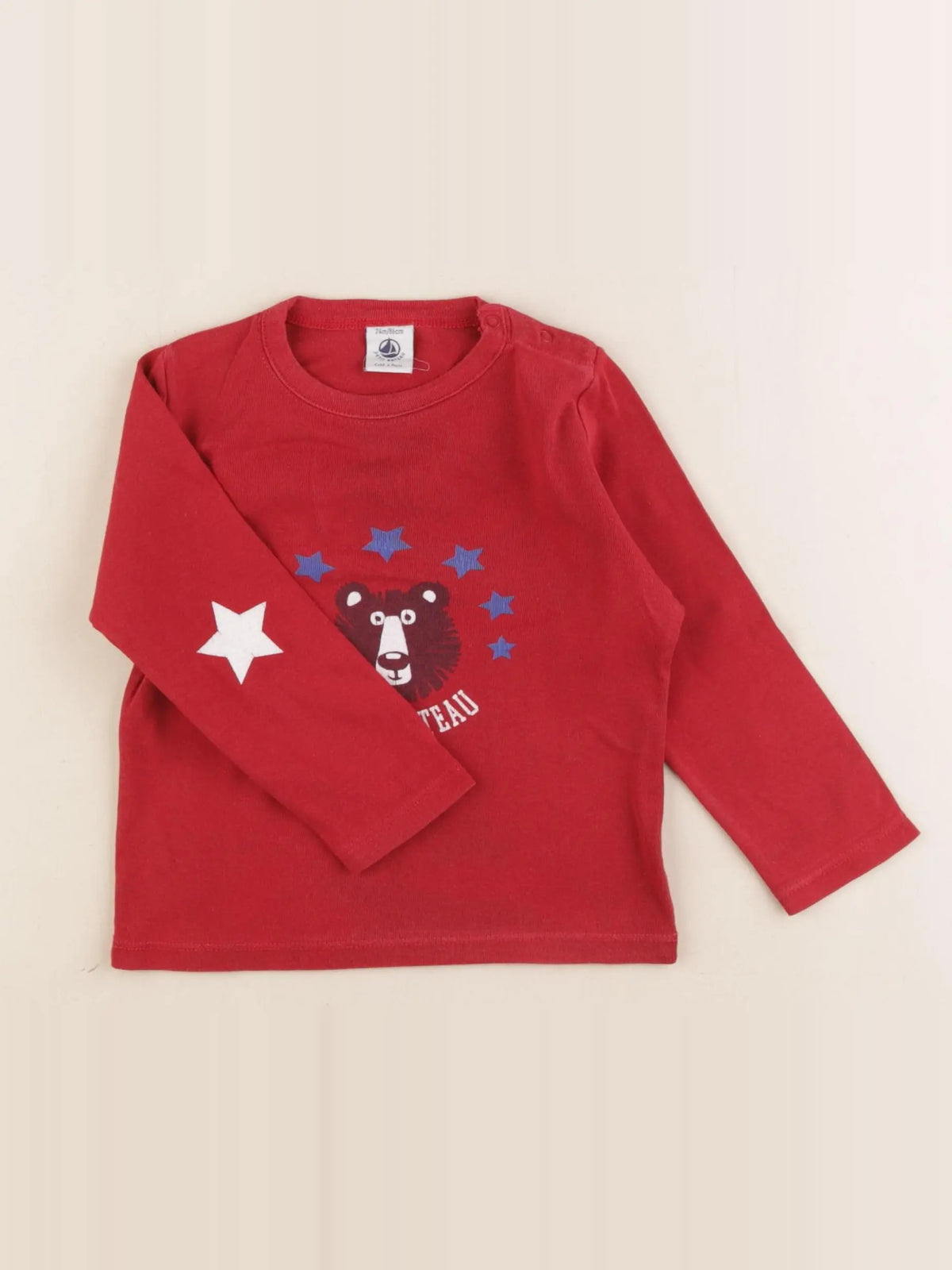 Petit Bateau - tee-shirt rouge - 24 mois