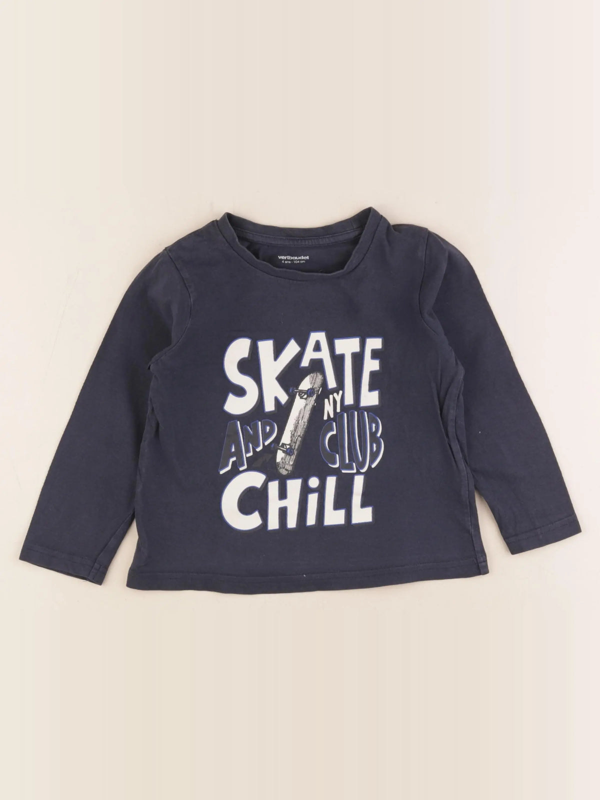 Vertbaudet - tee-shirt bleu - 4 ans
