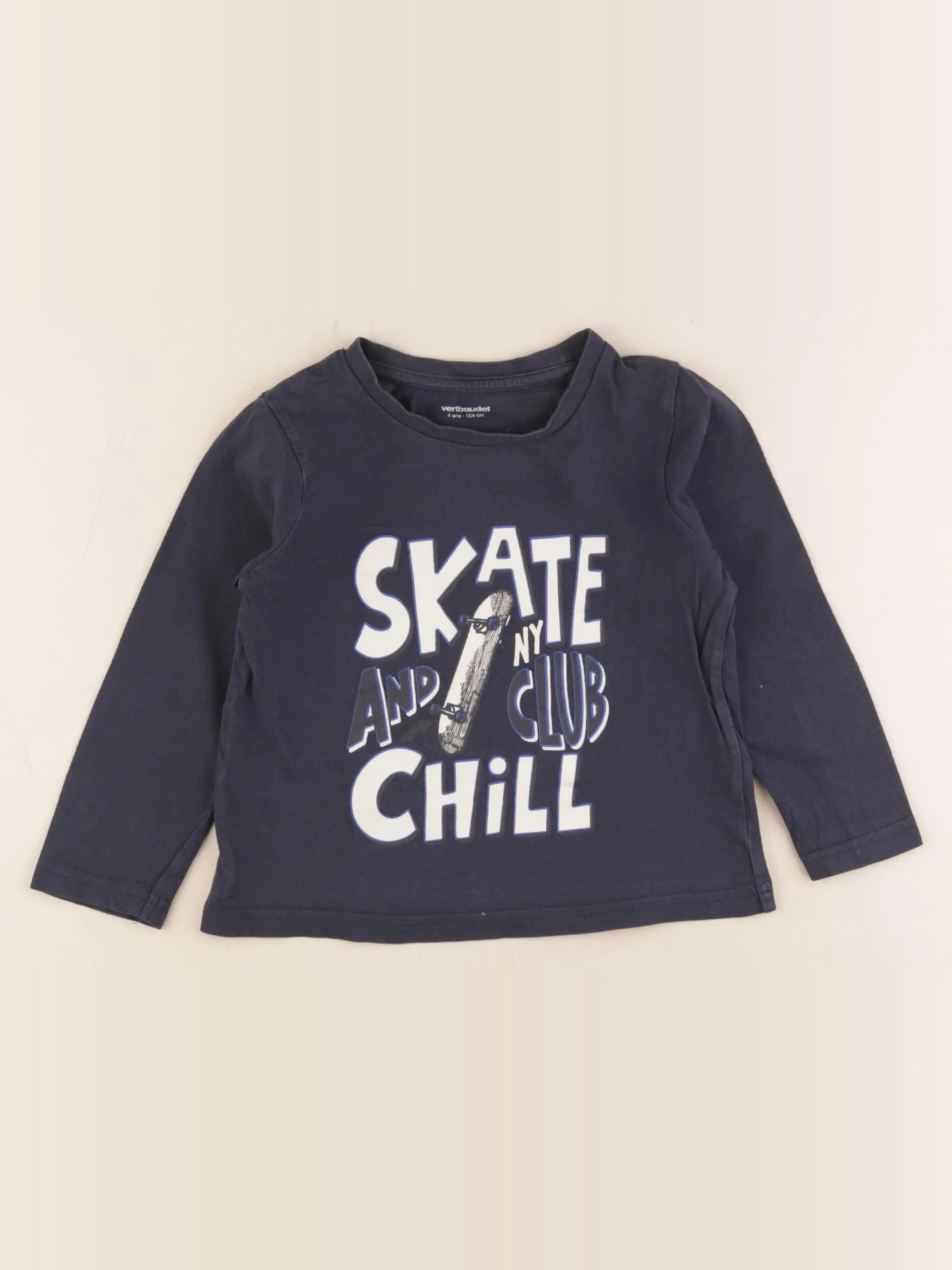 Vertbaudet - tee-shirt bleu - 4 ans