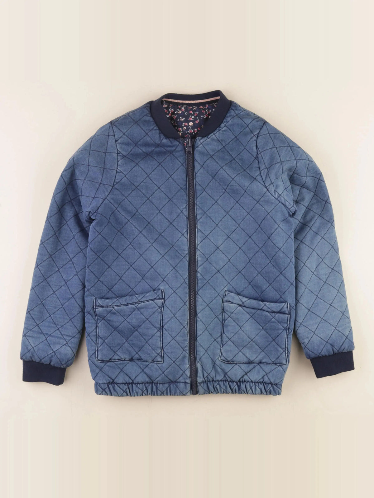 Vertbaudet - veste réversible bleu - 12 ans