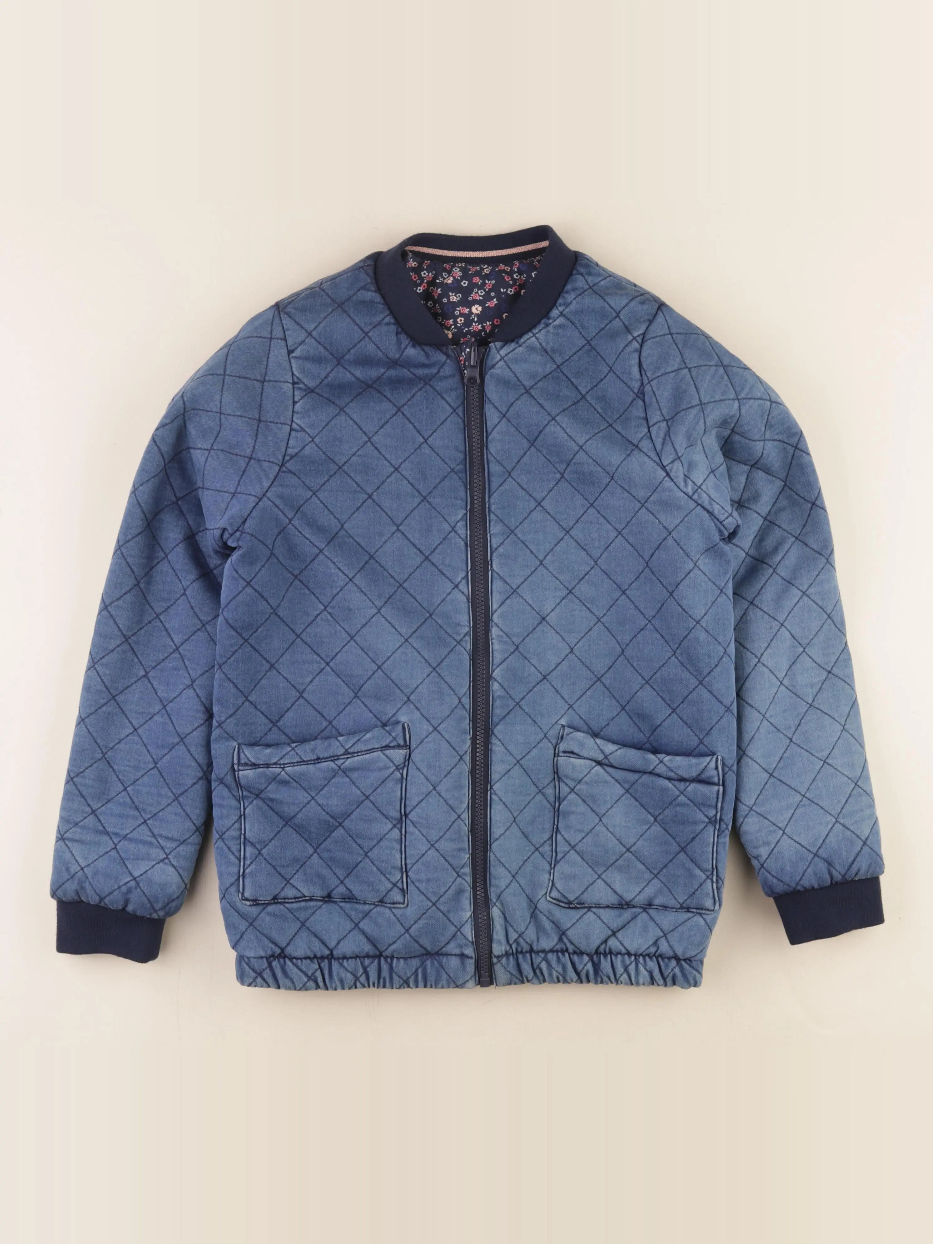 Vertbaudet - veste réversible bleu - 12 ans