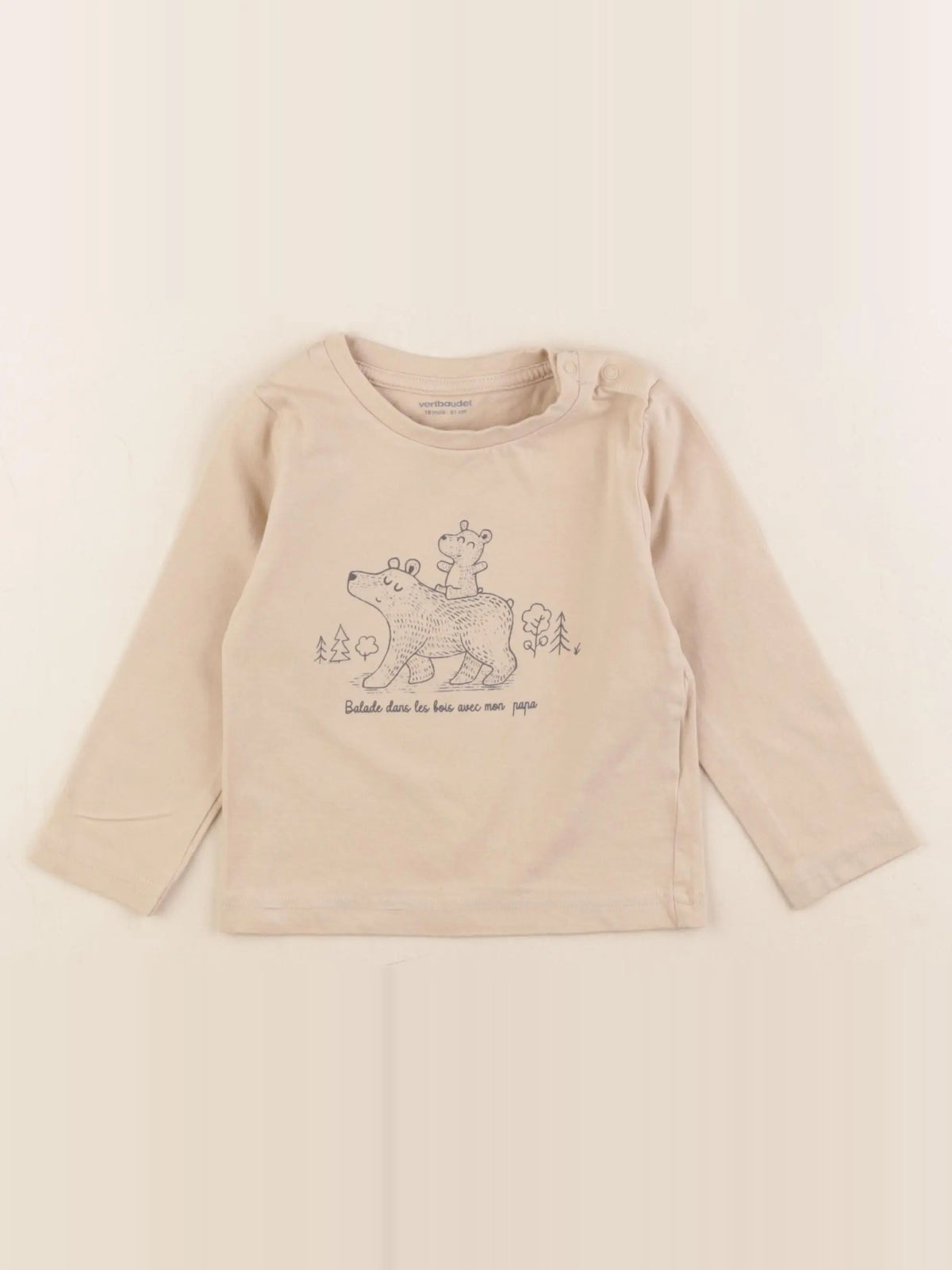 Vertbaudet - tee-shirt beige - 18 mois