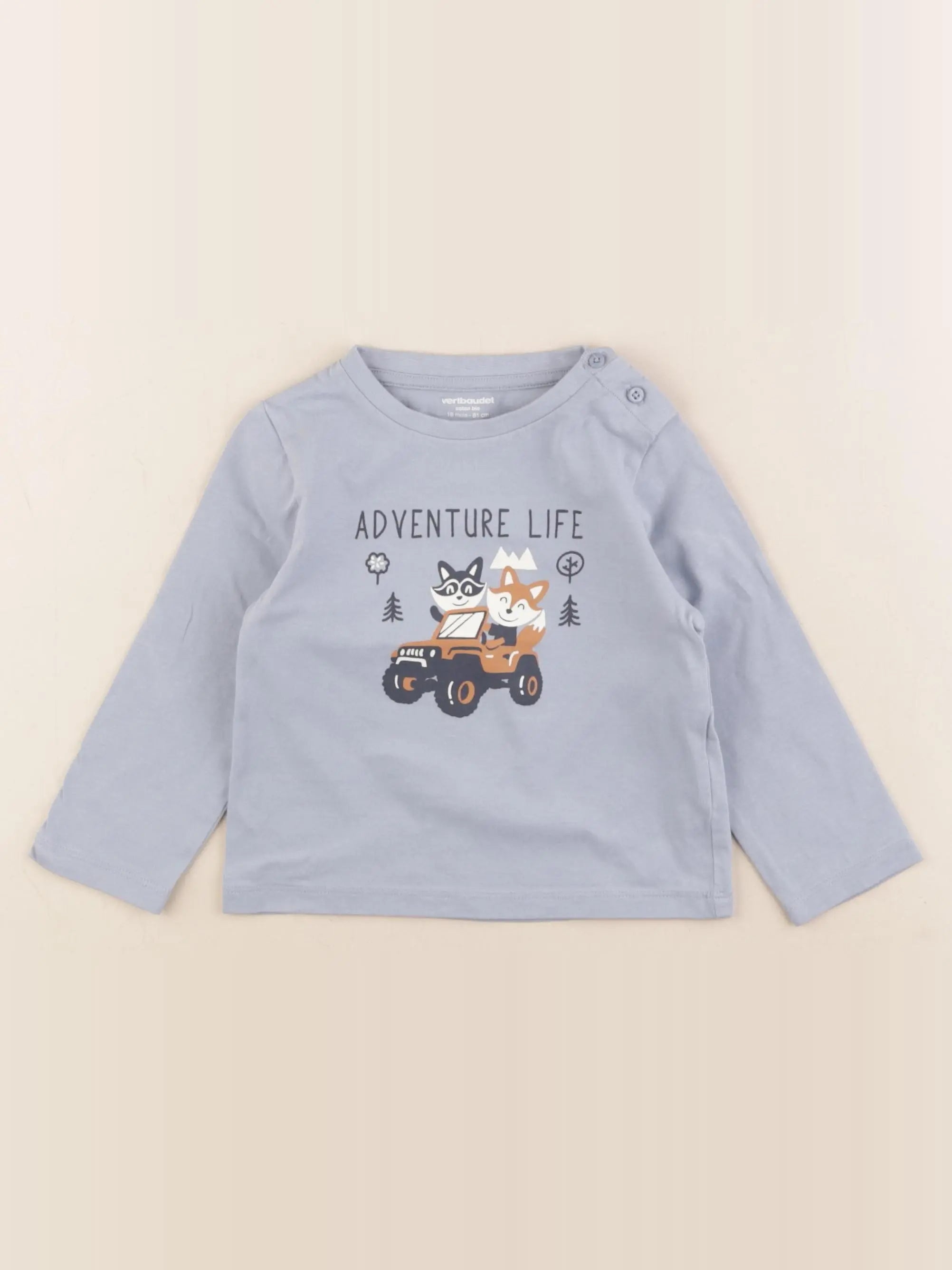 Vertbaudet - tee-shirt bleu - 18 mois