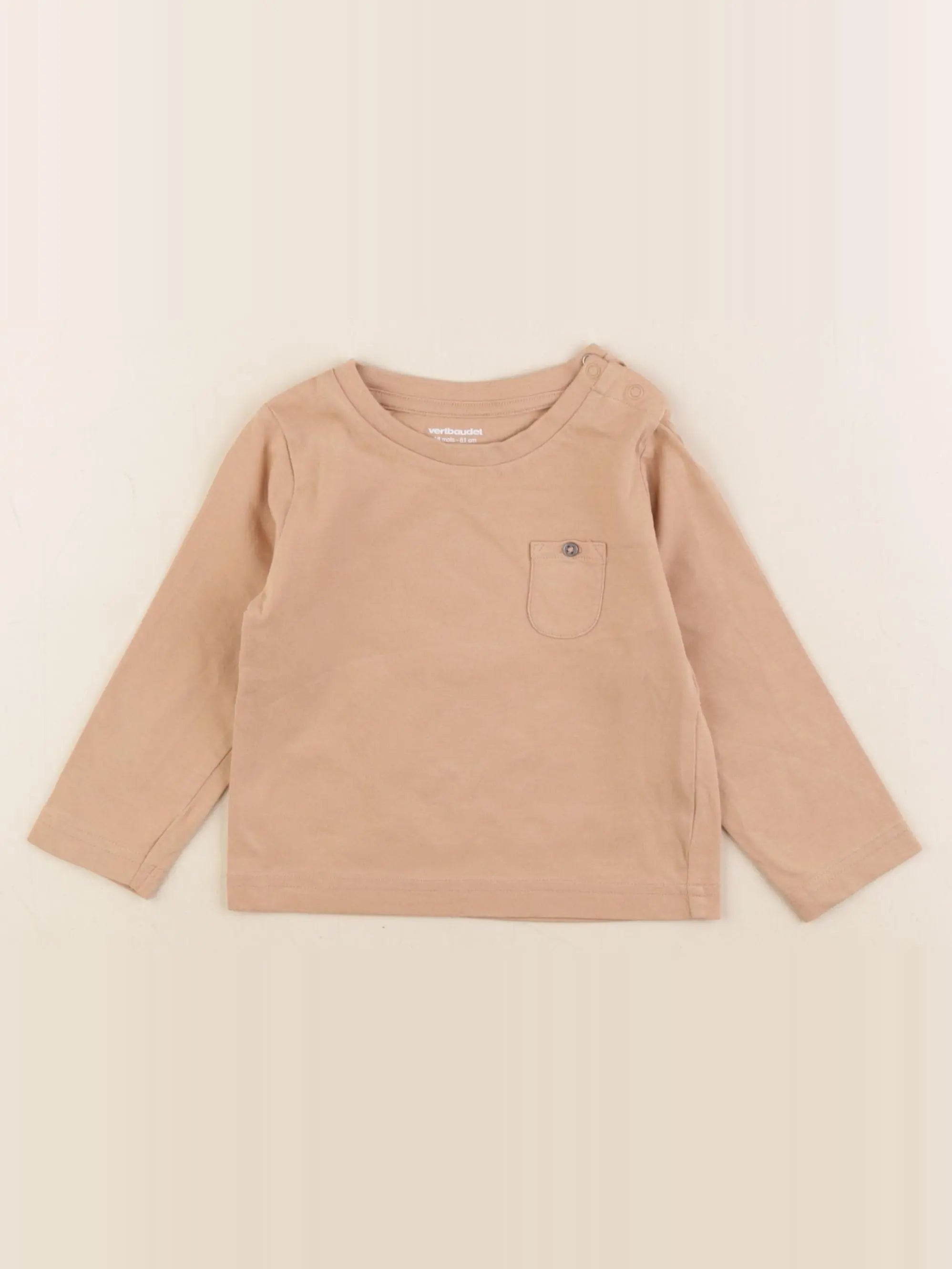 Vertbaudet - tee-shirt marron - 18 mois
