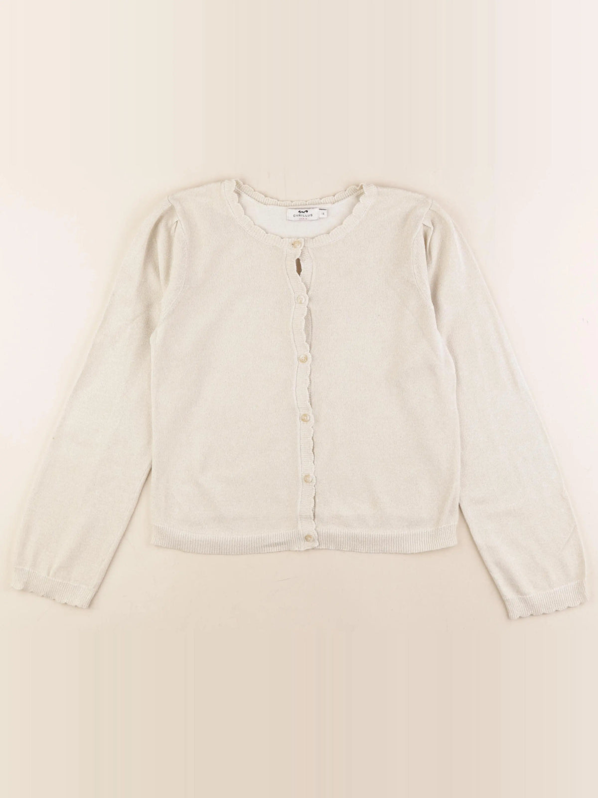 Cyrillus - gilet beige, or - 12 ans