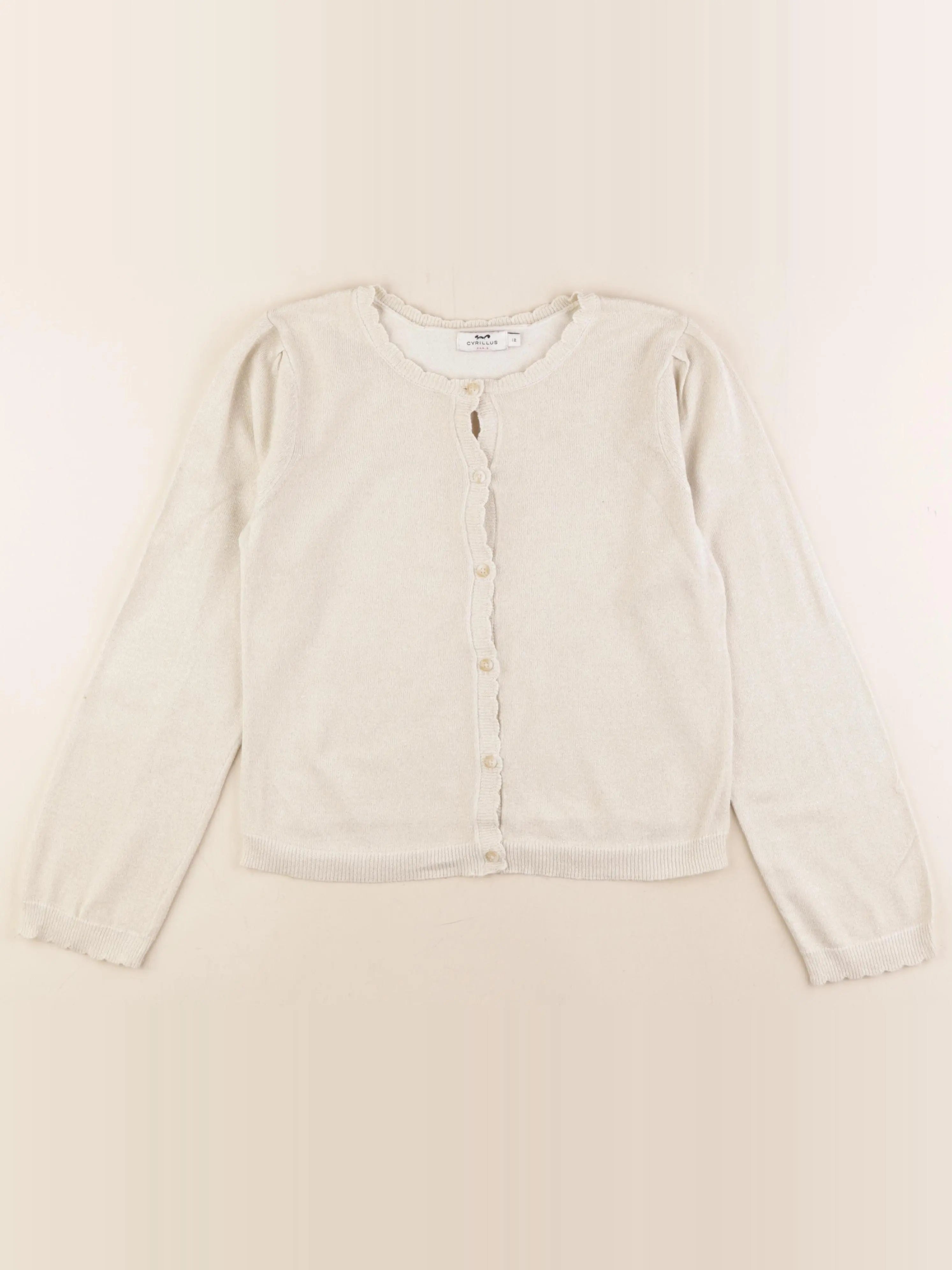 Cyrillus - gilet beige, or - 12 ans