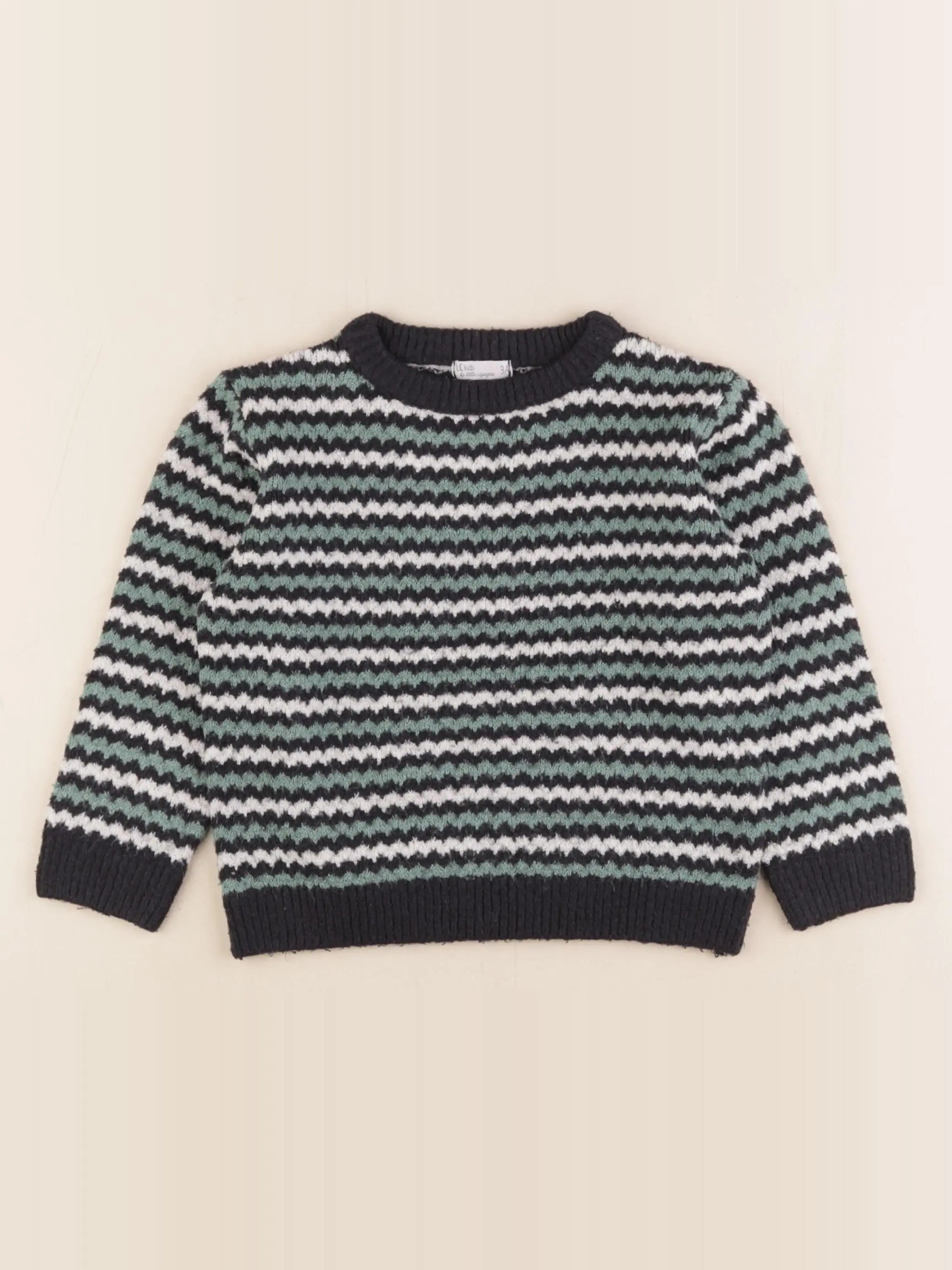 Little Cigogne - pull vert - 3 ans