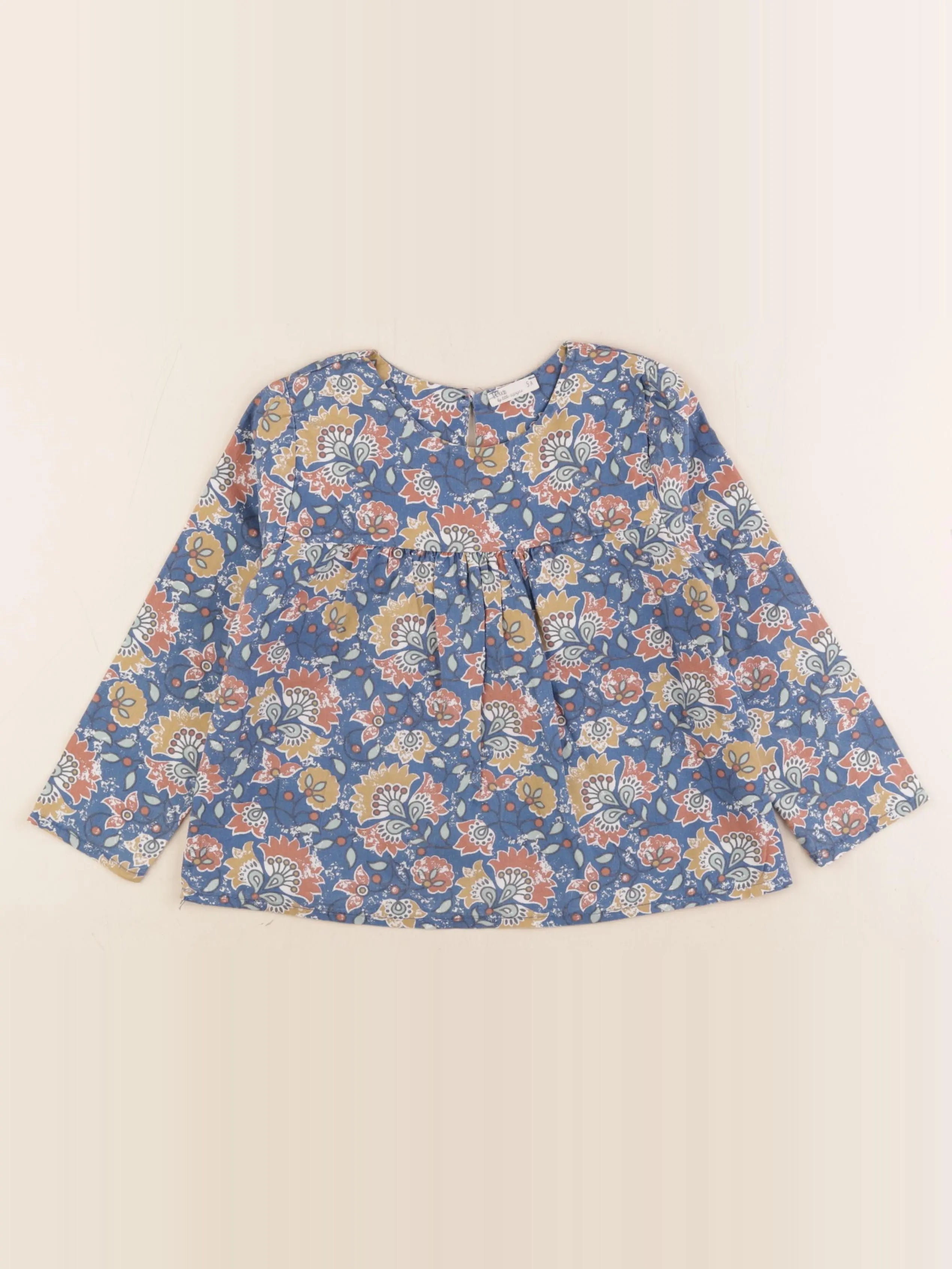 Little Cigogne - blouse bleu - 5 ans