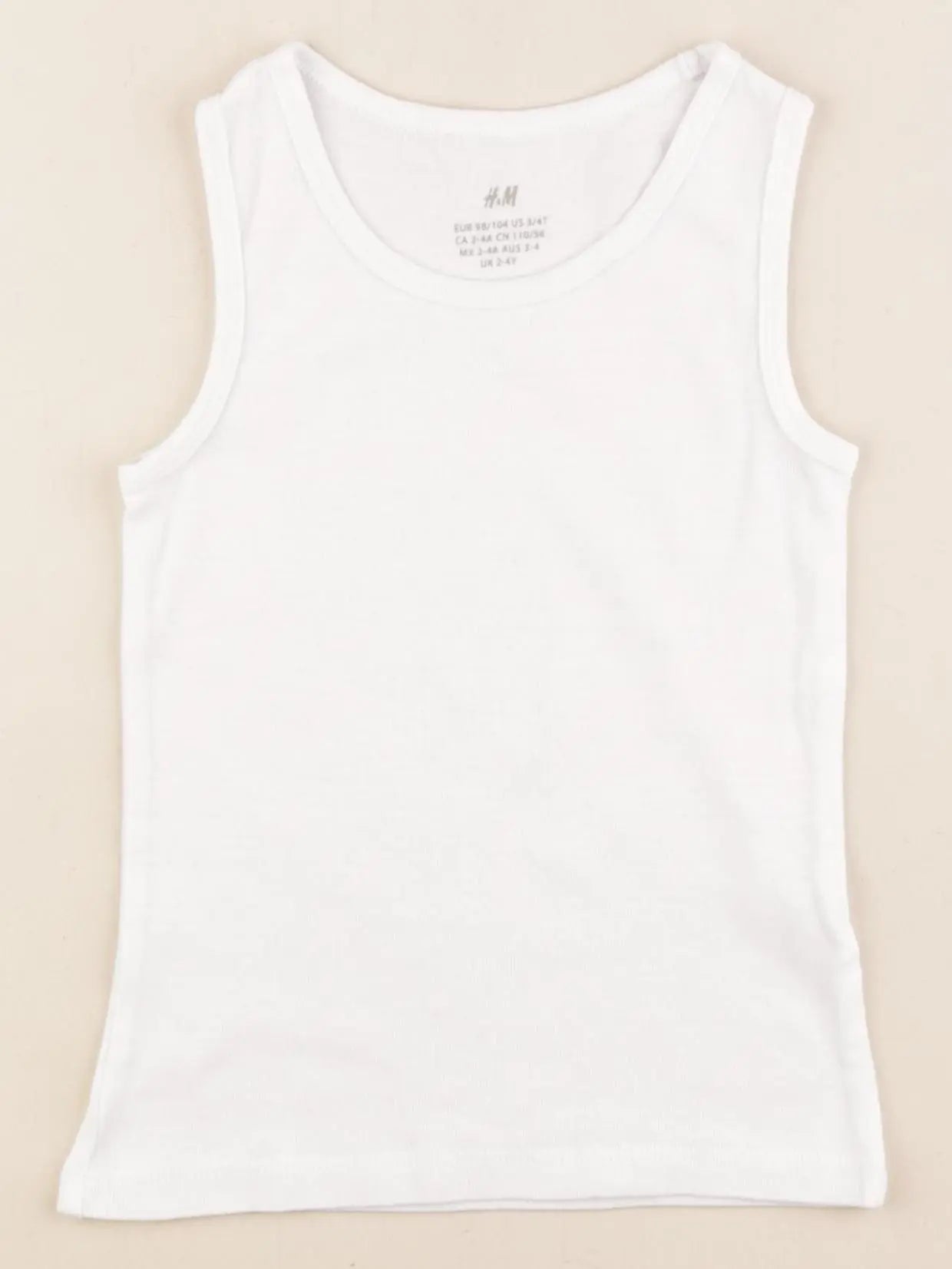 H&M - maillot de corps blanc - 2/4 ans