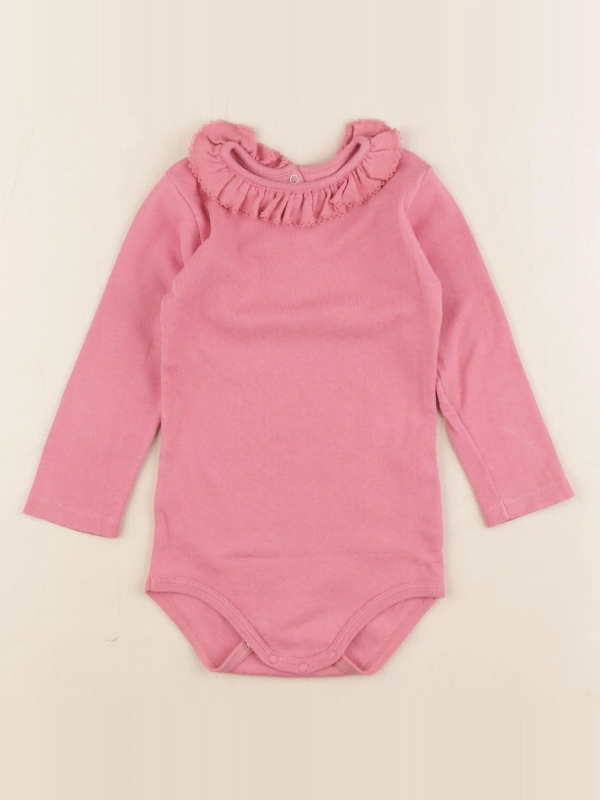 Petit Bateau - body à col rose - 18 mois