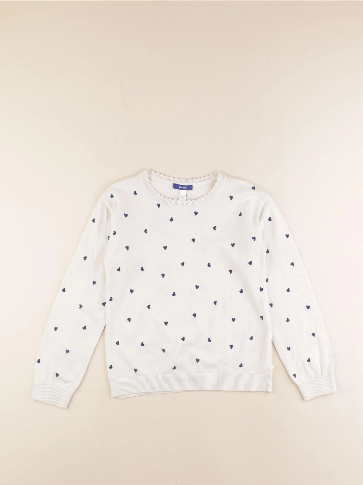 Okaidi - pull beige, bleu - 10 ans