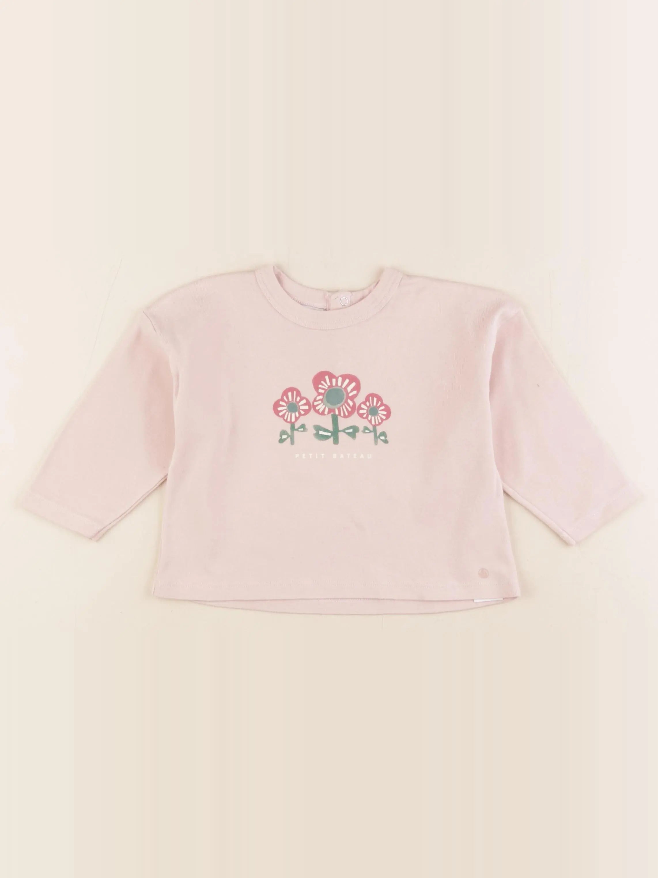 Petit Bateau - tee-shirt rose - 18 mois