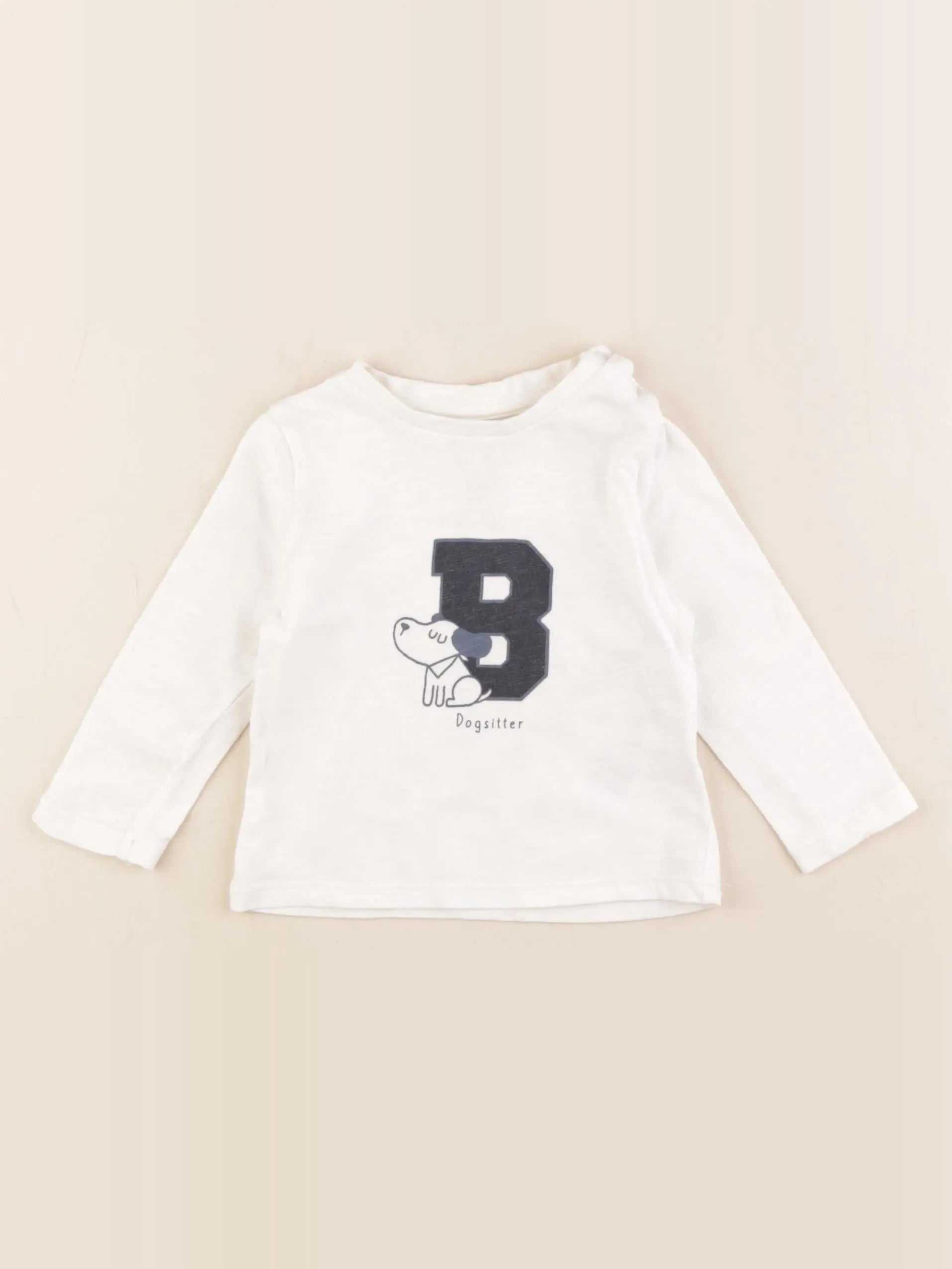 Vertbaudet - tee-shirt blanc - 9 mois
