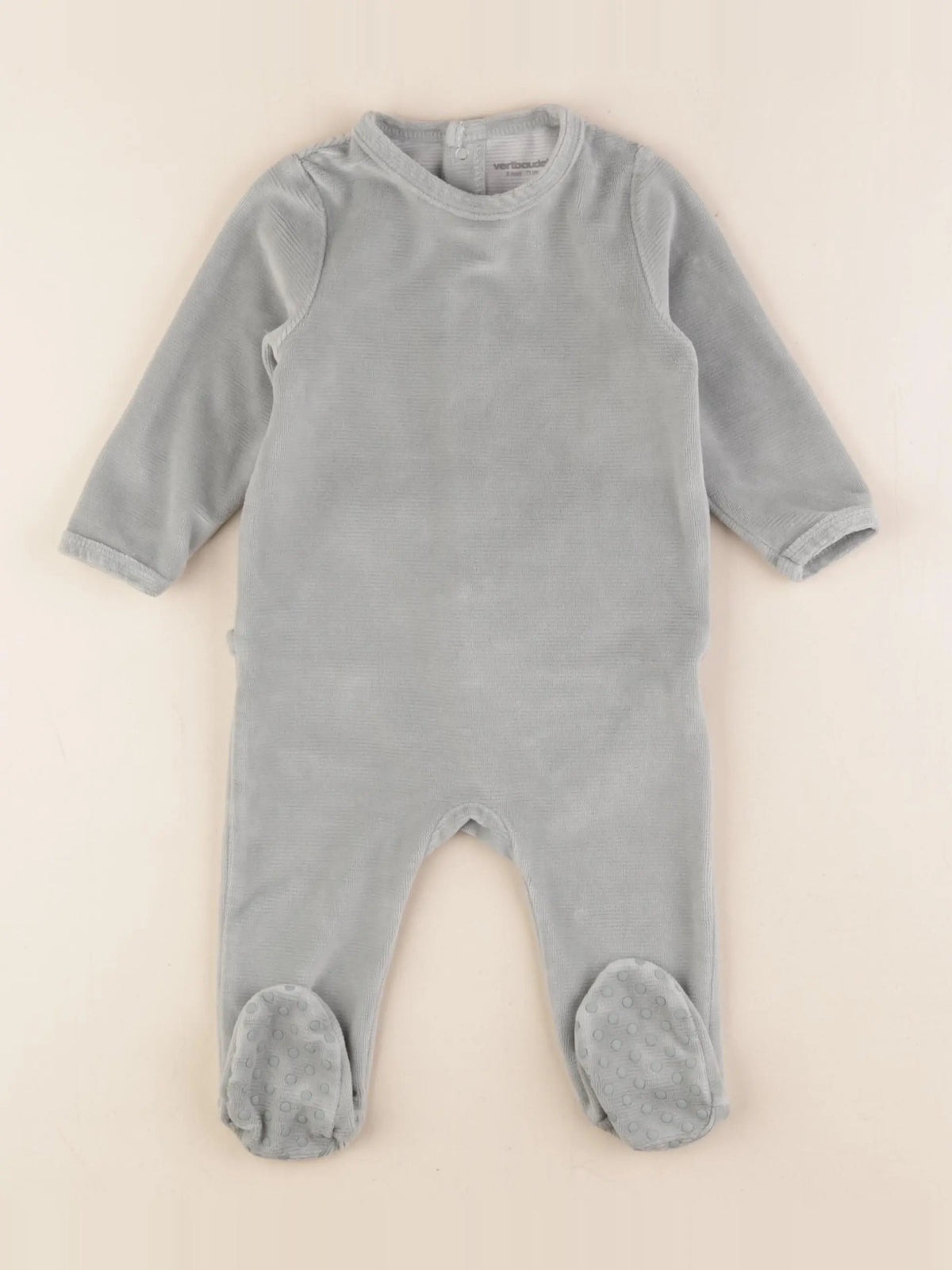 Vertbaudet - pyjama velours vert - 9 mois