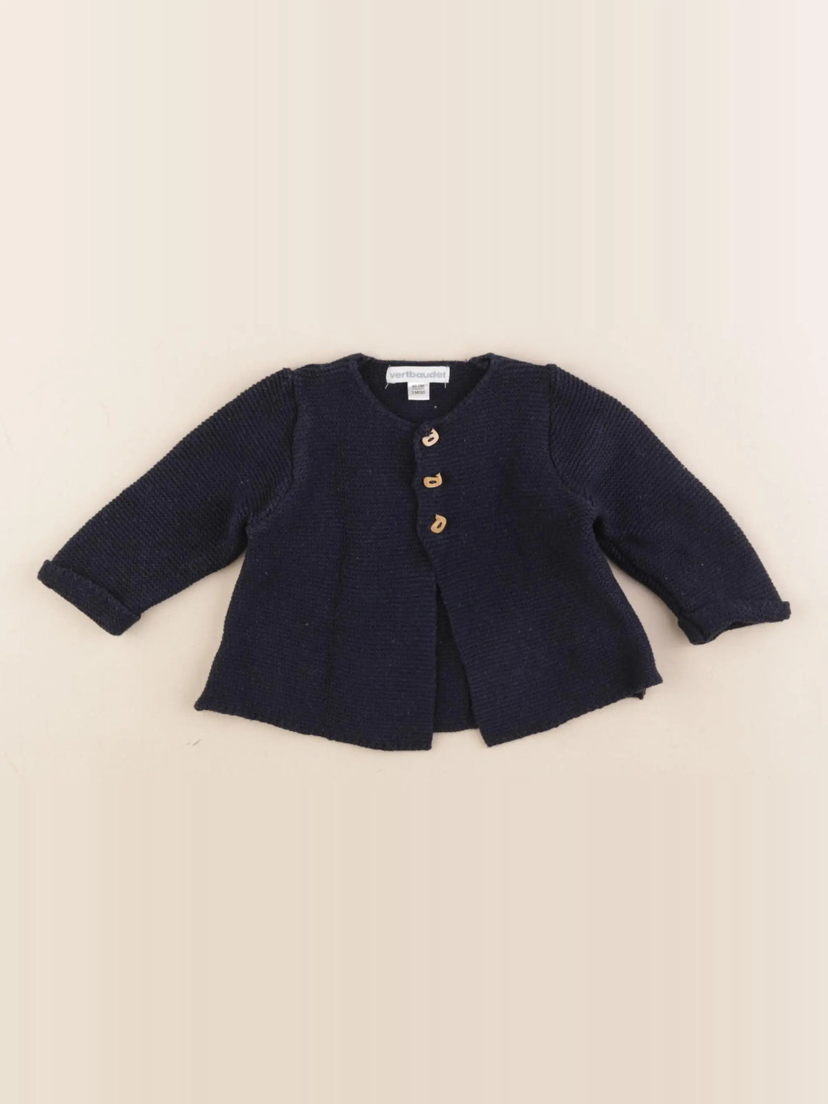 Vertbaudet - gilet bleu - 3 mois
