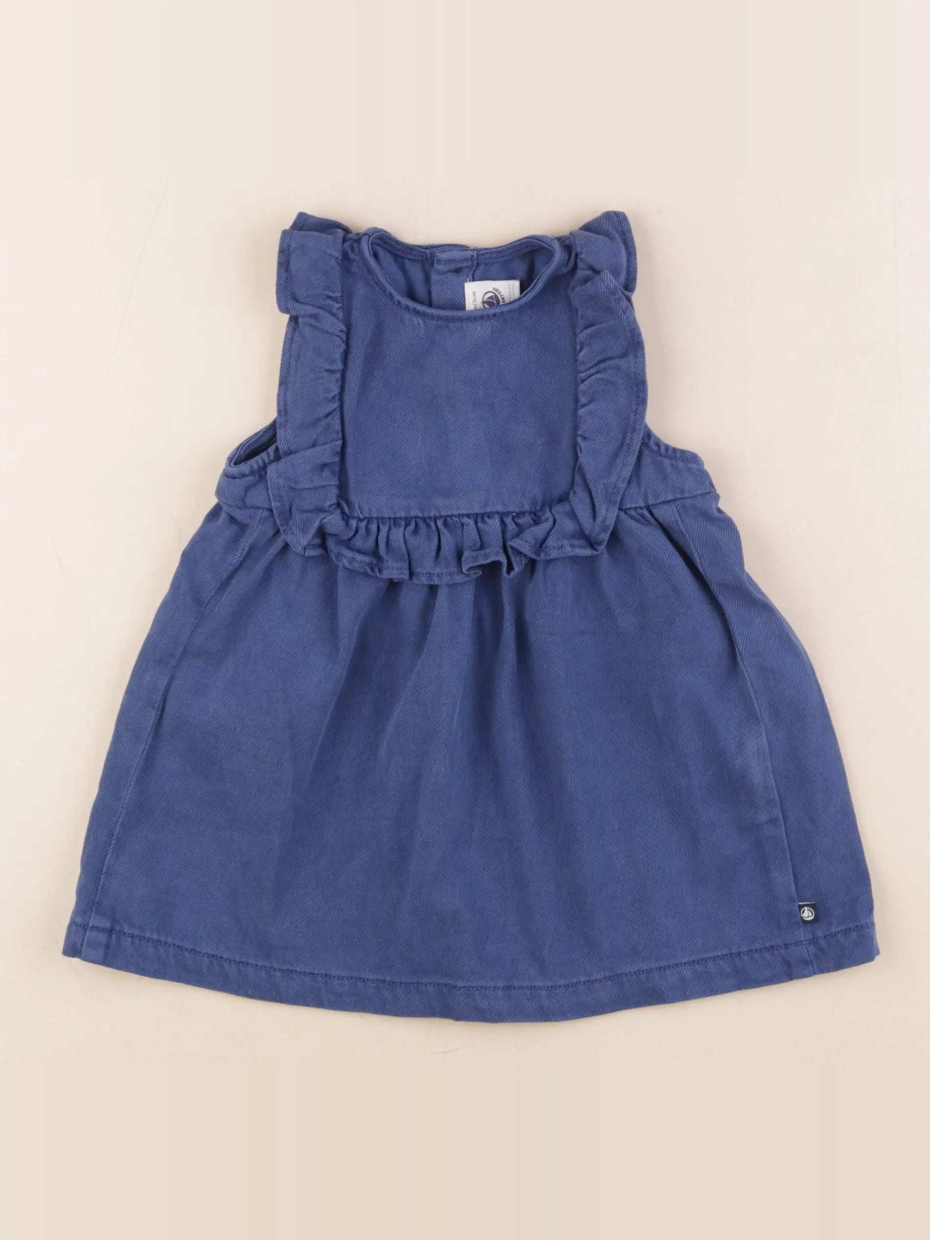 Petit Bateau - robe bleu - 12 mois