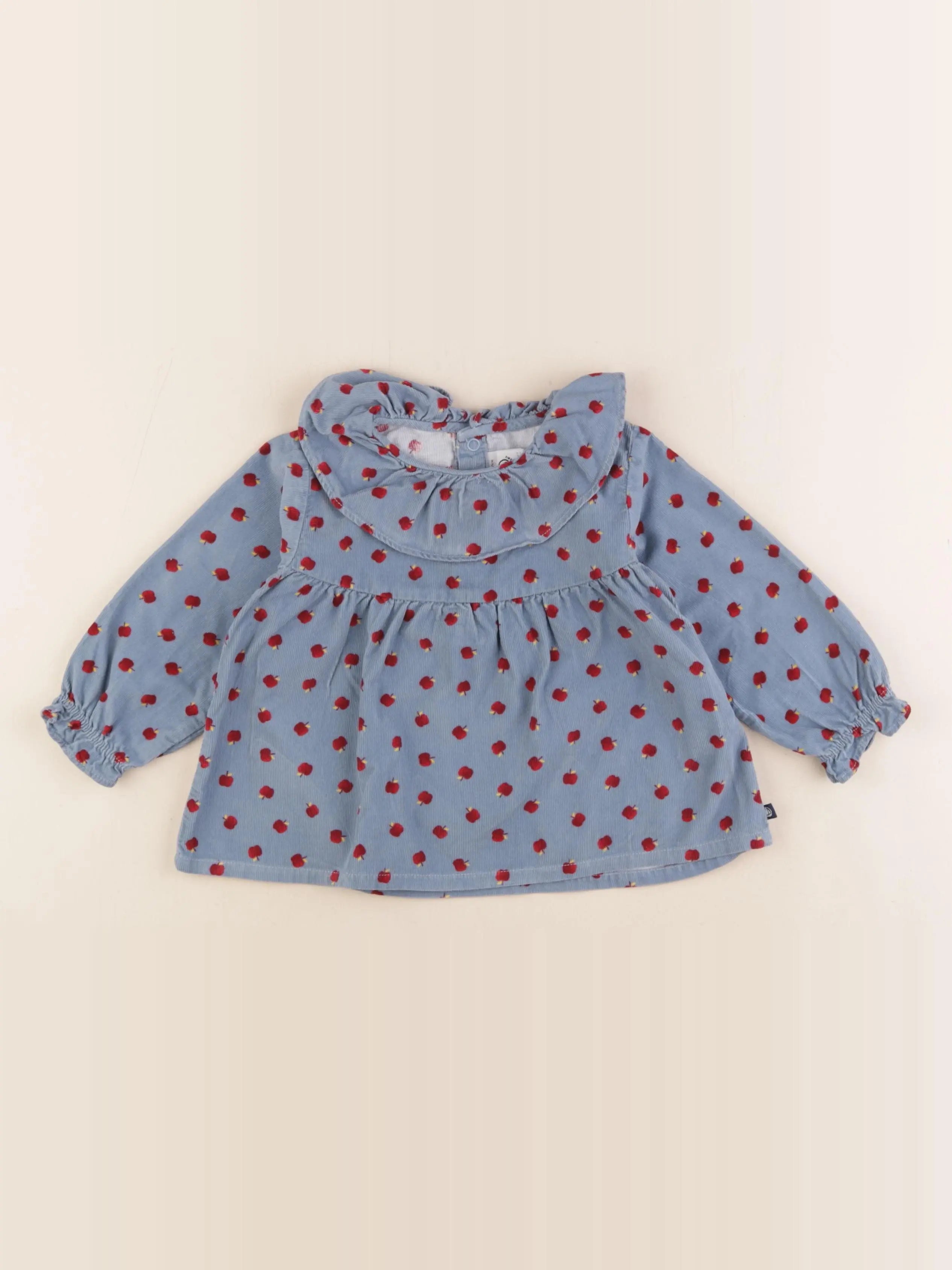 Petit Bateau - blouse bleu - 18 mois