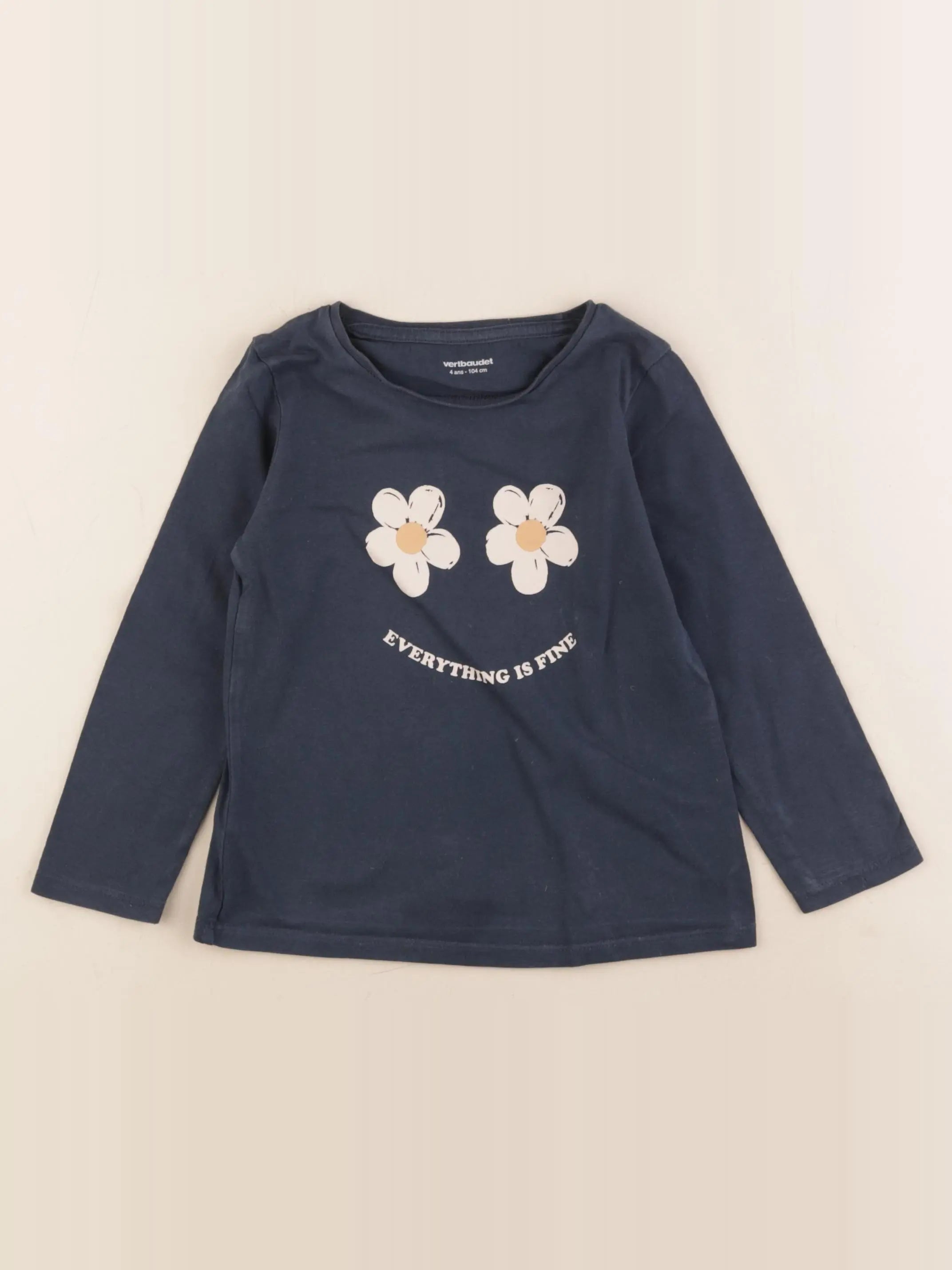Vertbaudet - tee-shirt bleu - 4 ans