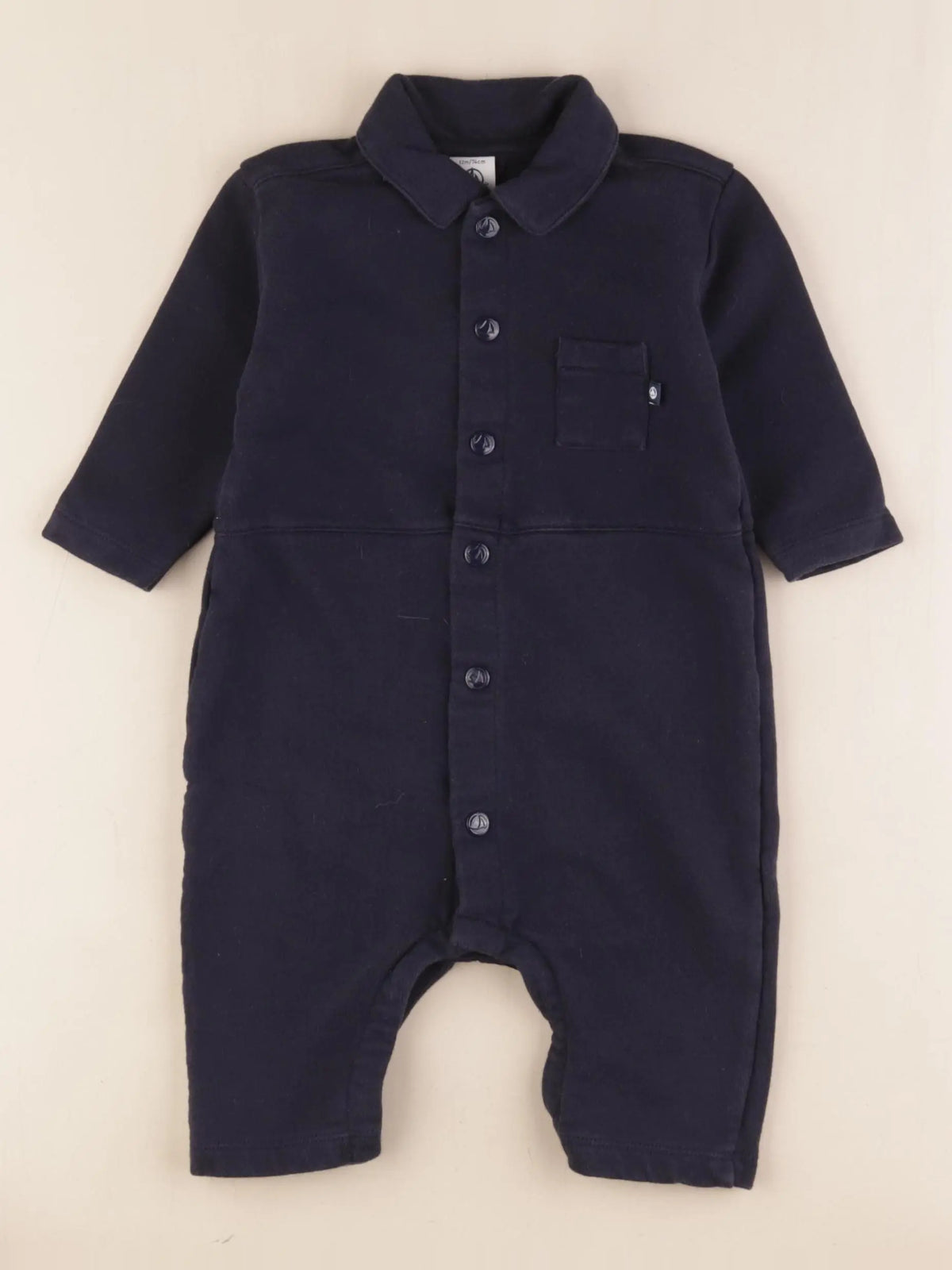Petit Bateau - combinaison bleu - 12 mois