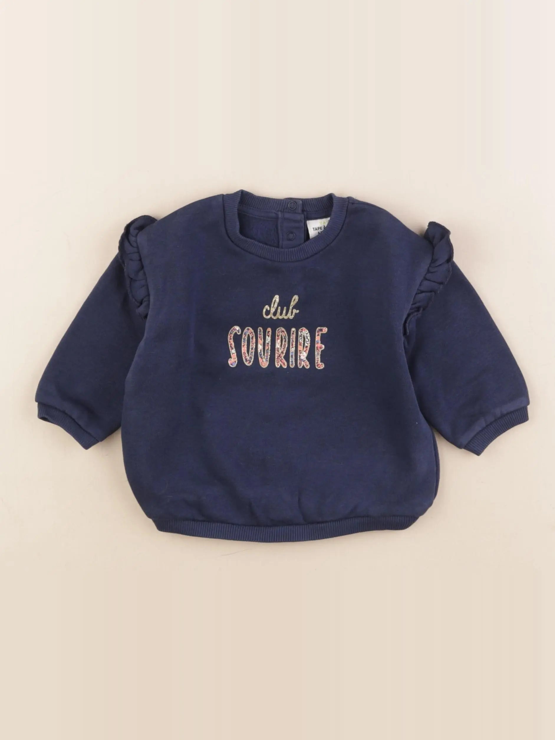 Tape à l'oeil - sweat bleu - 6 mois