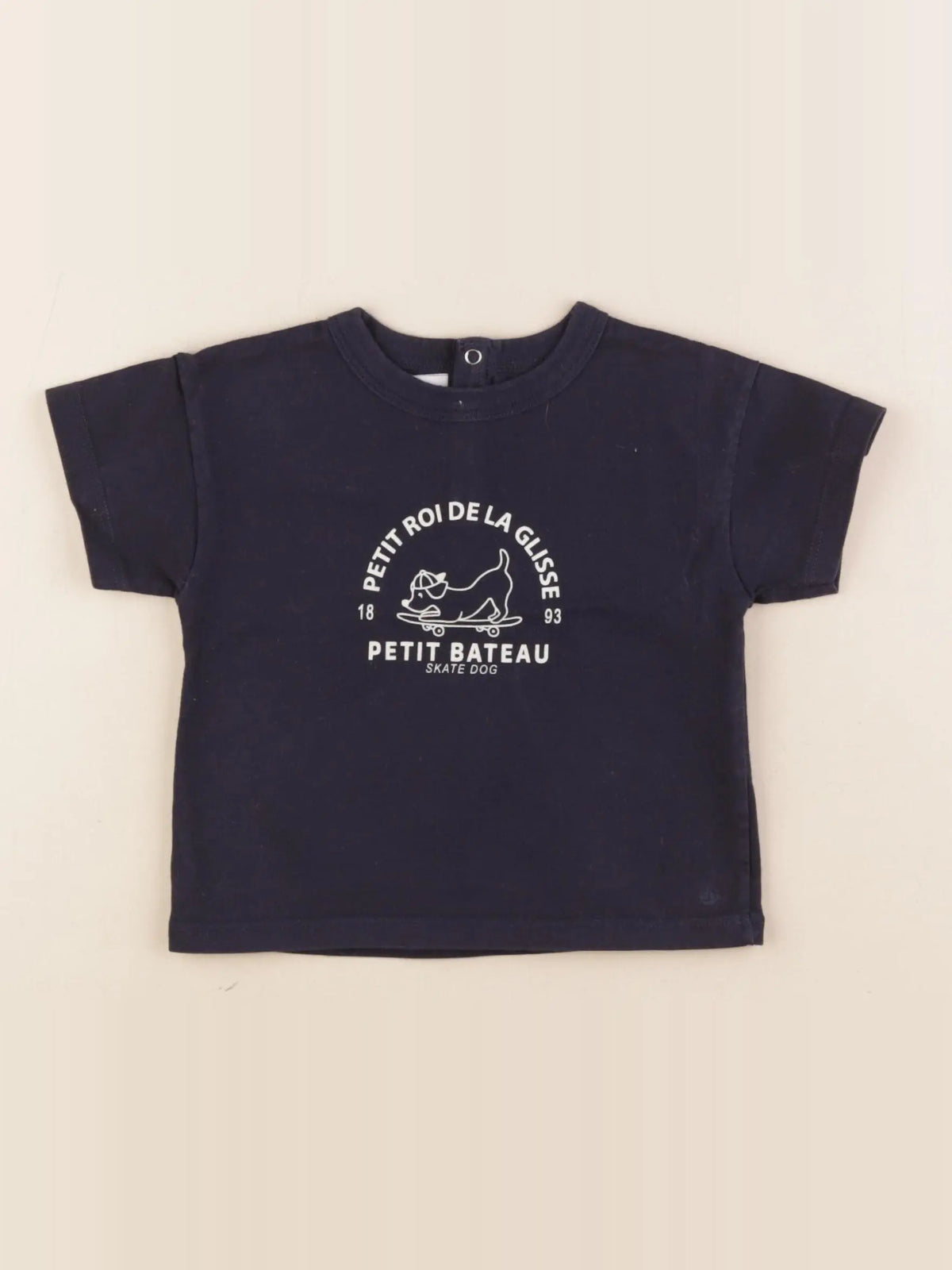 Petit Bateau - tee-shirt bleu - 12 mois