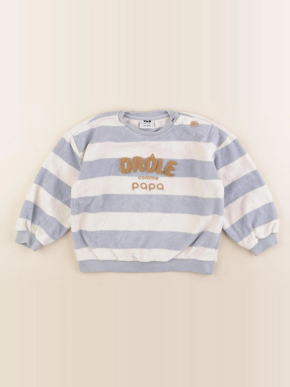 Tape à l'oeil - sweat blanc, bleu - 36 mois