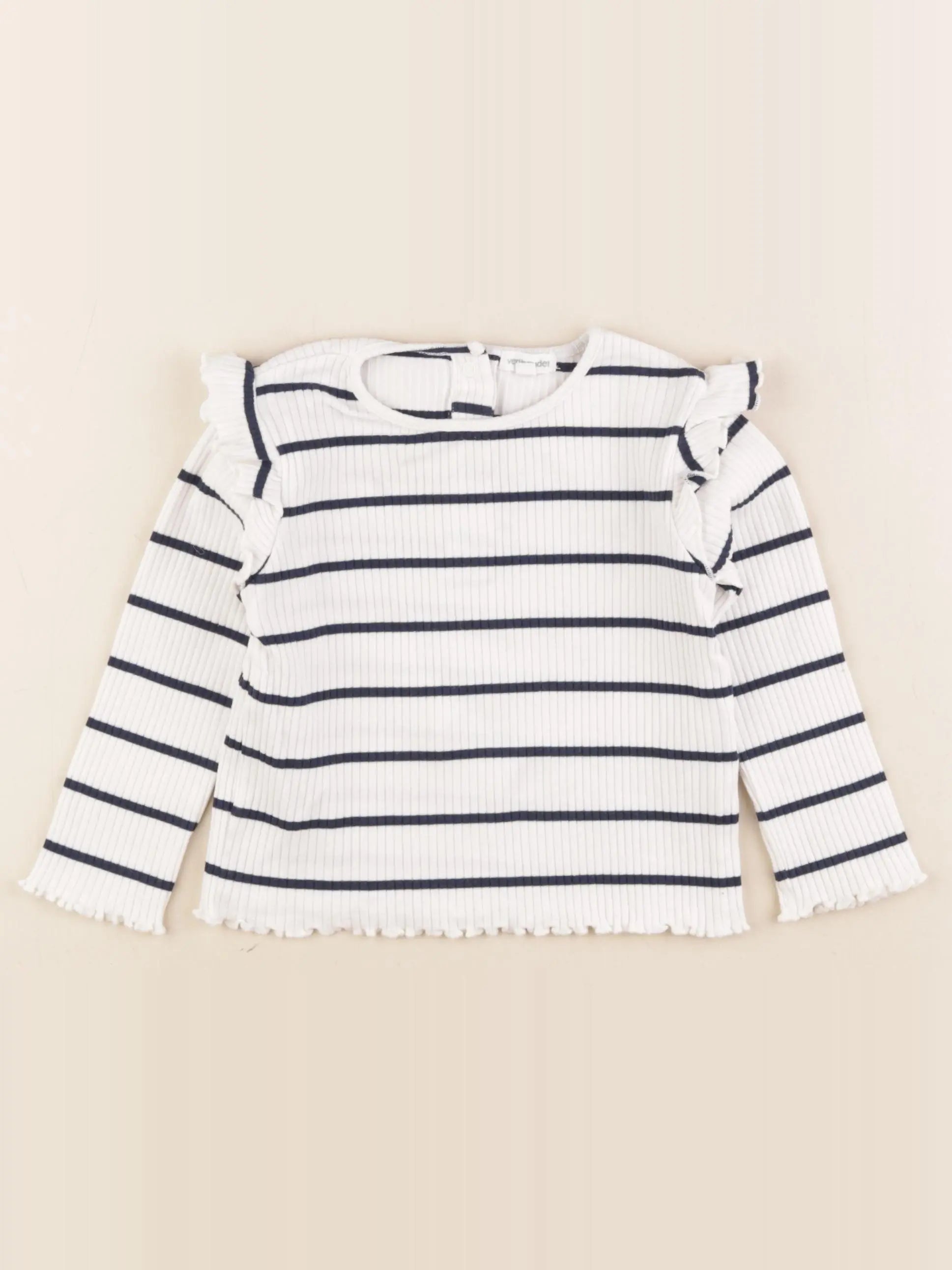 Vertbaudet - tee-shirt blanc, bleu - 18 mois