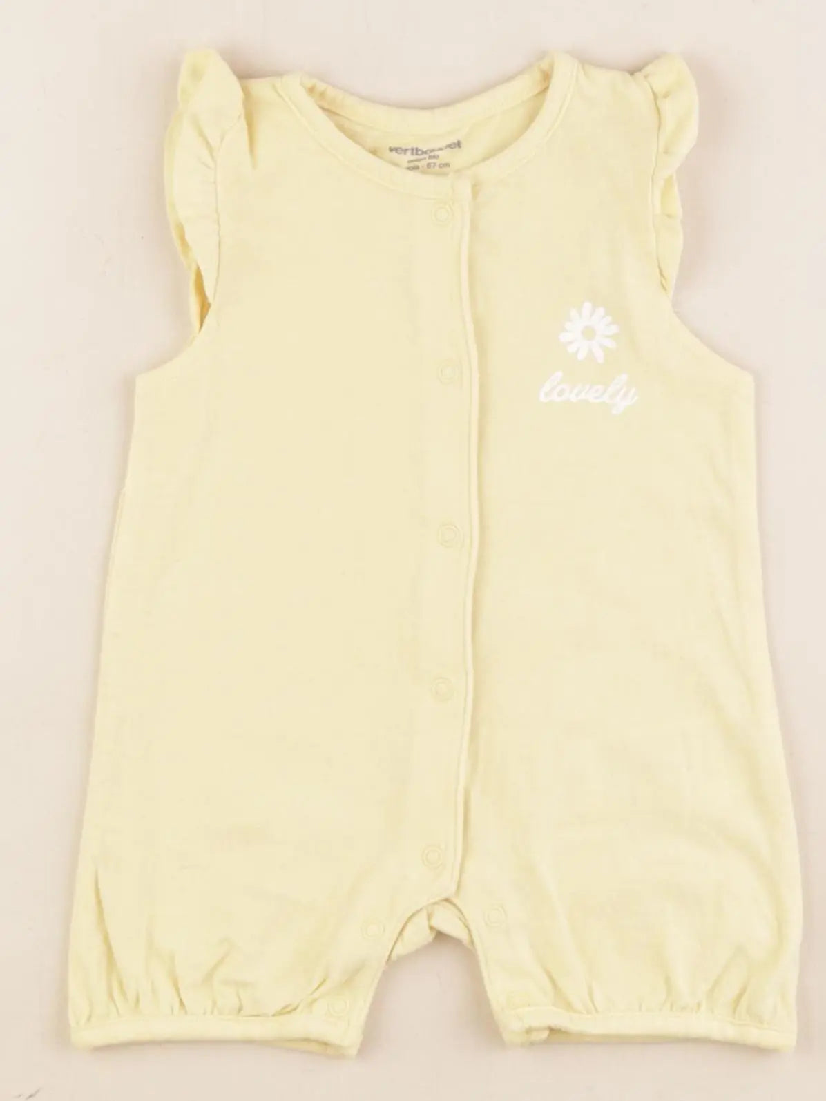 Vertbaudet - pyjama coton jaune - 6 mois