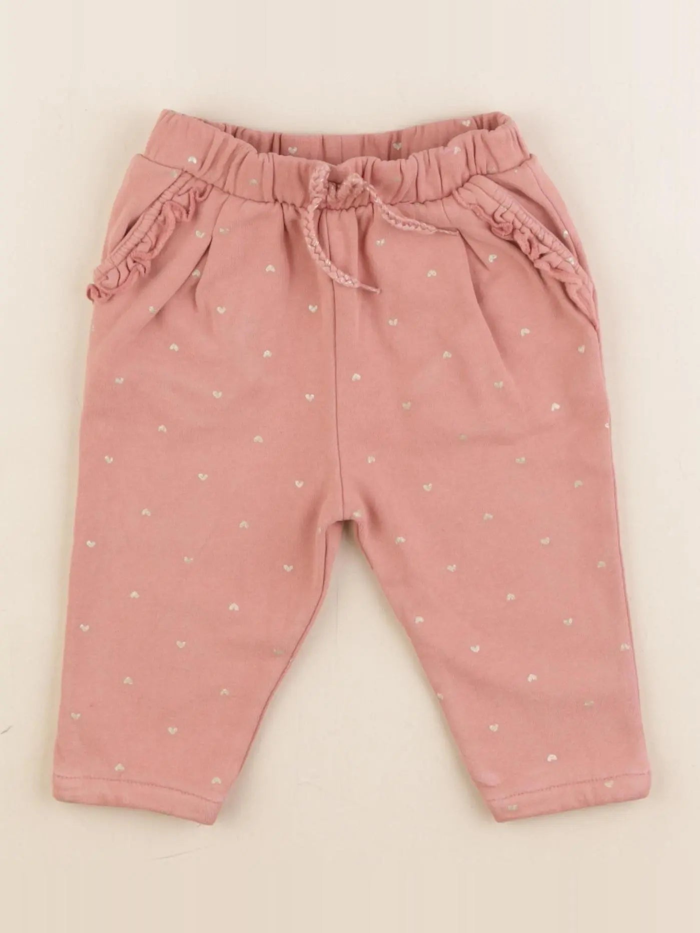 Vertbaudet - pantalon rose, or - 12 mois