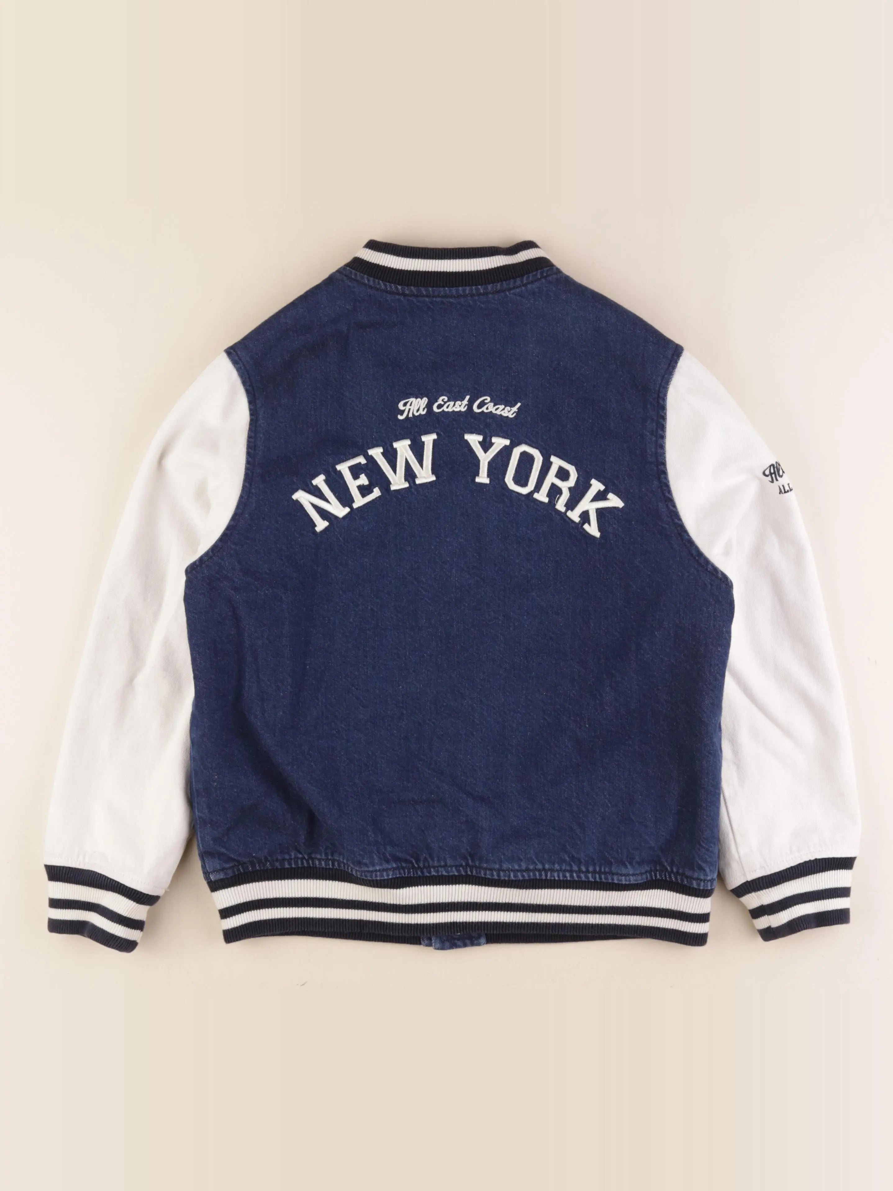 Zara - veste imprimé au dos bleu, blanc - 9/10 ans